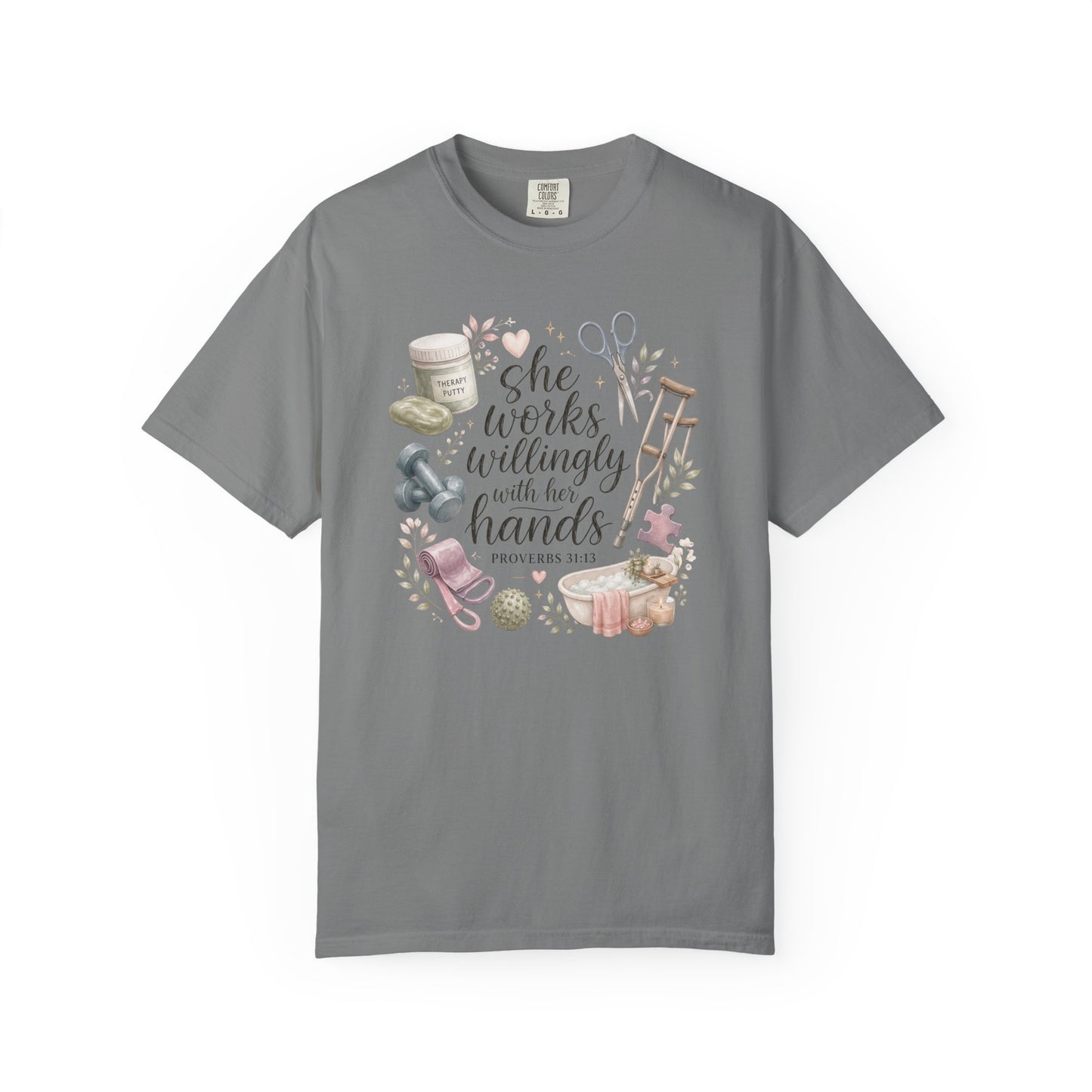 She Works Willingly With Her Hands T-Shirt — Christian Crafting Tee