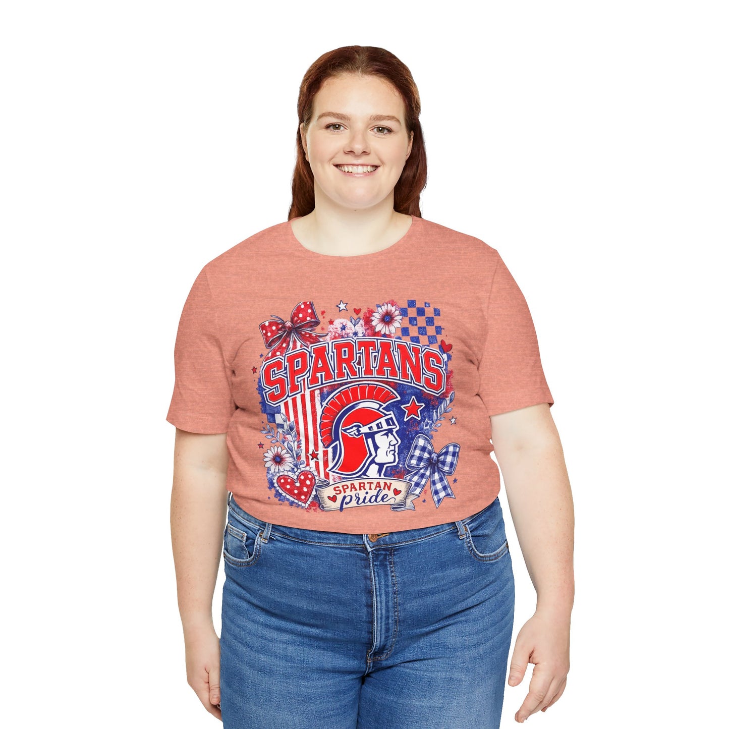 Spartans Pride Graphic Tee — Red, White & Blue School Spirit T-Shirt