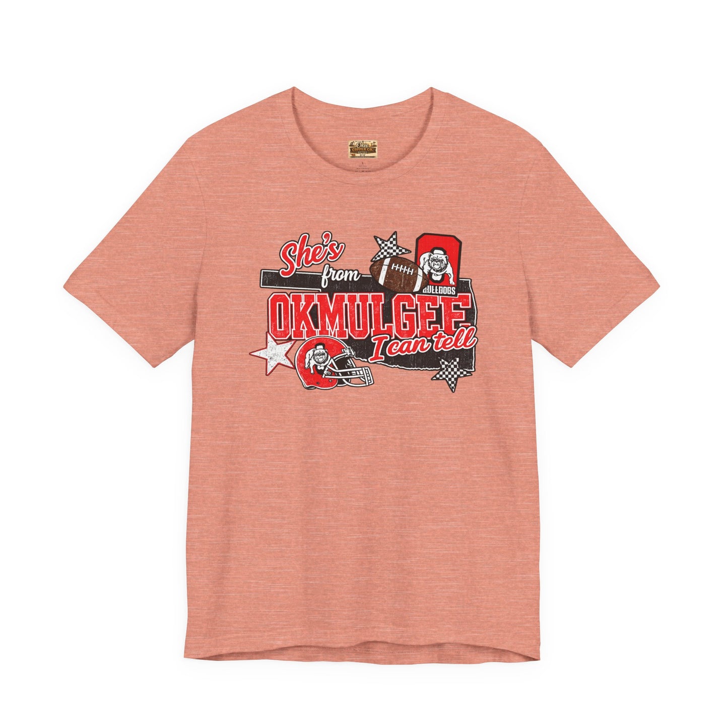 Okmulgee Cardinals Football Tee — She’s From Okmulgee Design