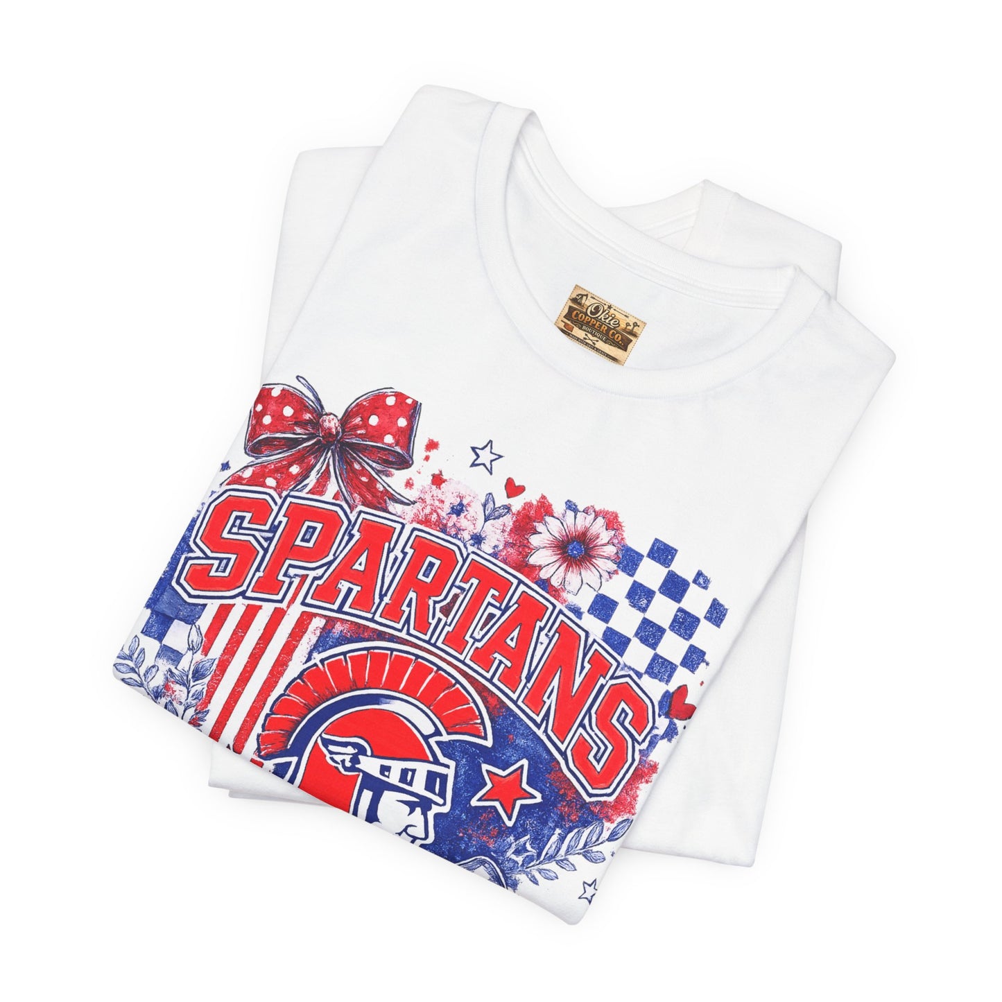 Spartans Pride Graphic Tee — Red, White & Blue School Spirit T-Shirt
