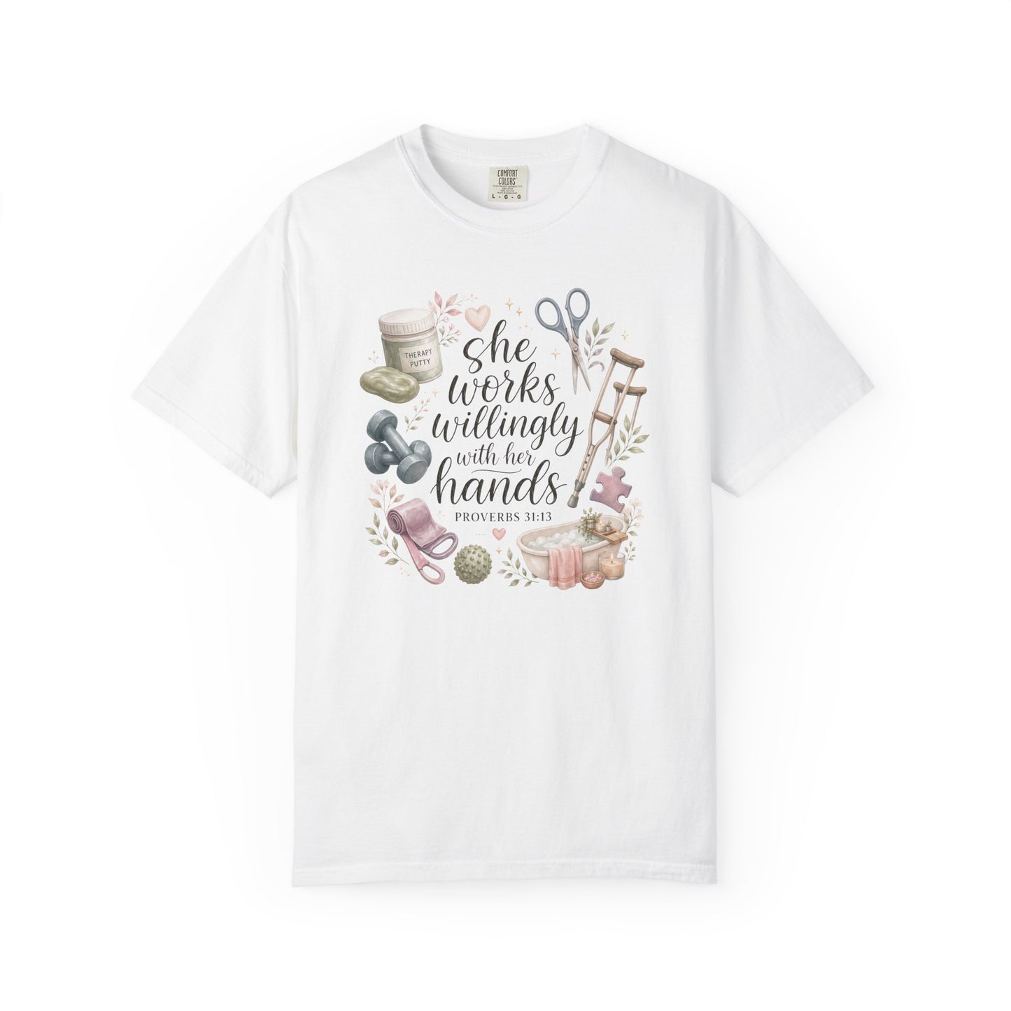 She Works Willingly With Her Hands T-Shirt — Christian Crafting Tee
