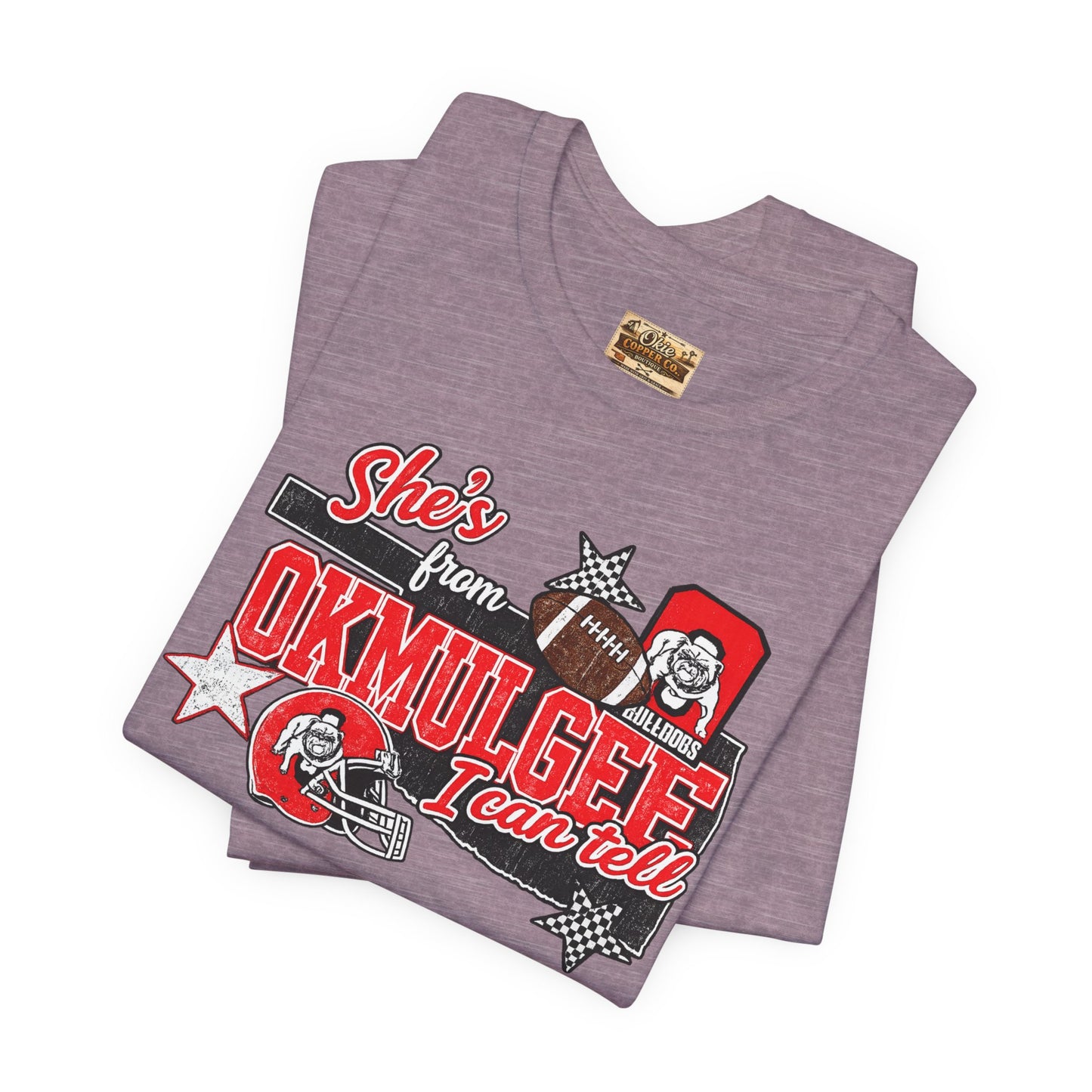 Okmulgee Cardinals Football Tee — She’s From Okmulgee Design