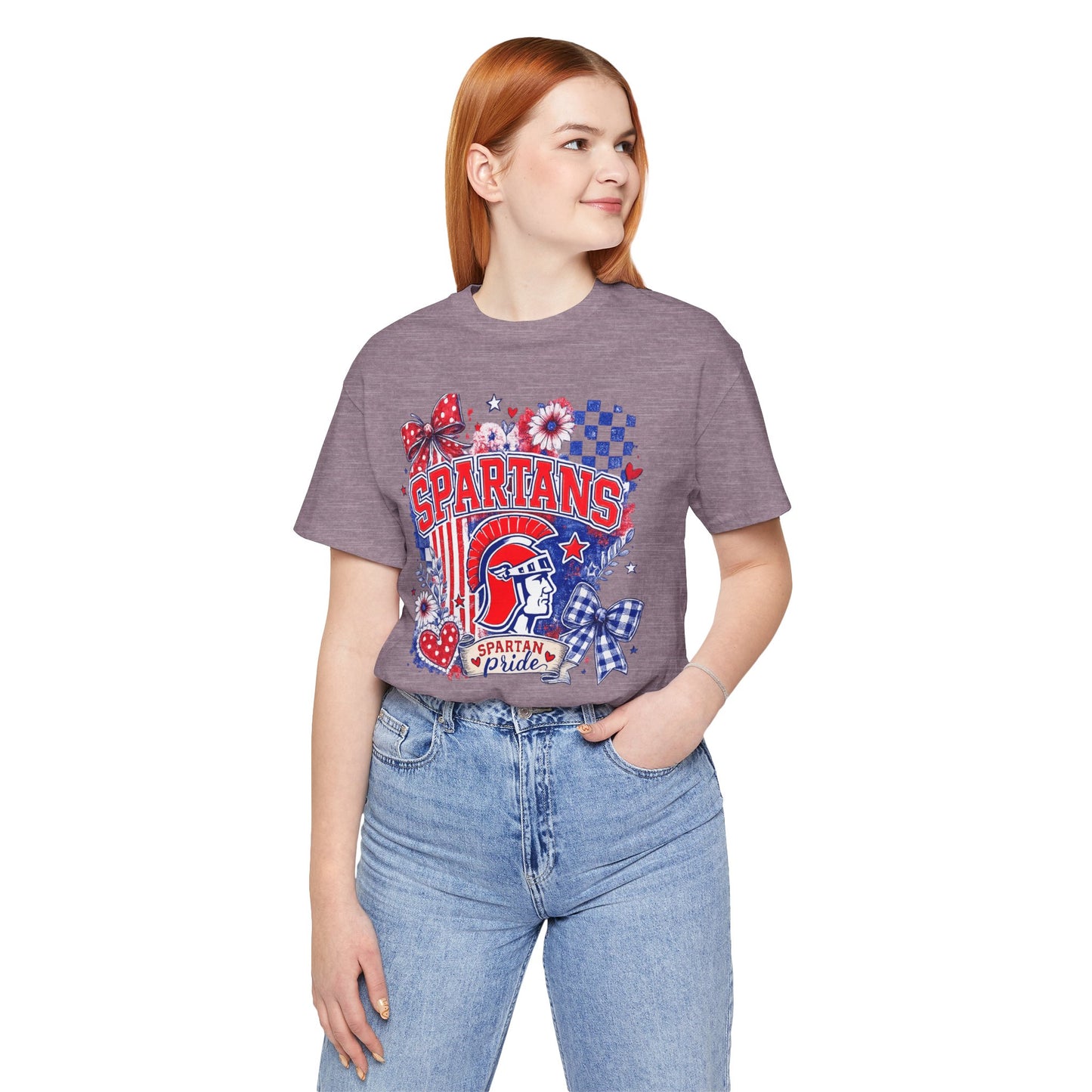 Spartans Pride Graphic Tee — Red, White & Blue School Spirit T-Shirt