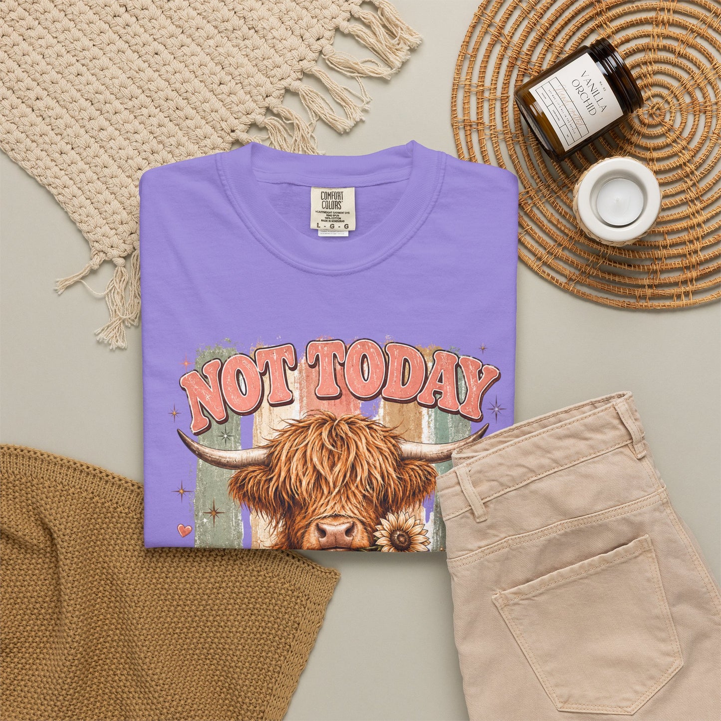 Not Today Heifer T-Shirt — Funny Highland Cow Graphic Tee