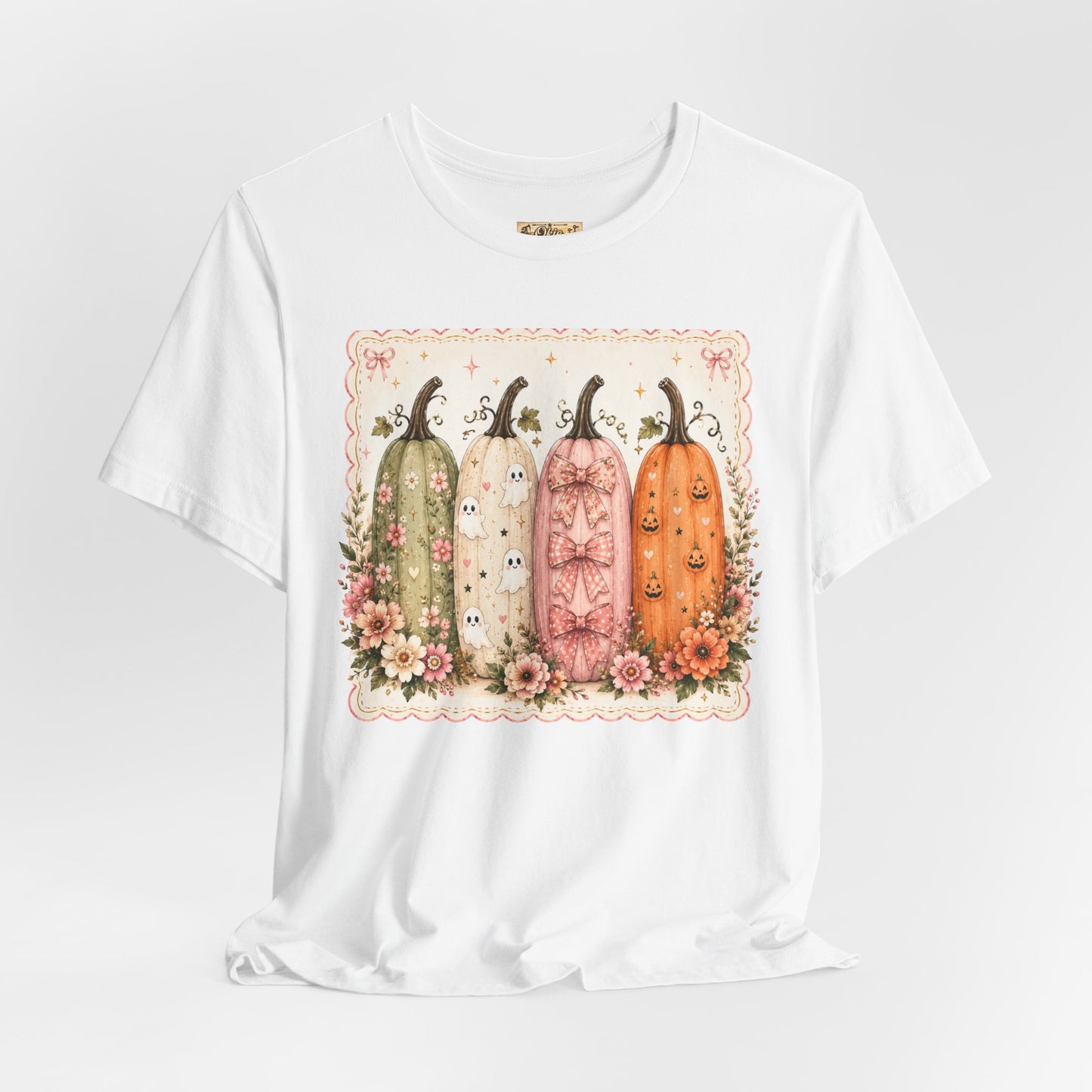 Vintage Floral Pumpkin Tee — Autumn Harvest Graphic T-Shirt