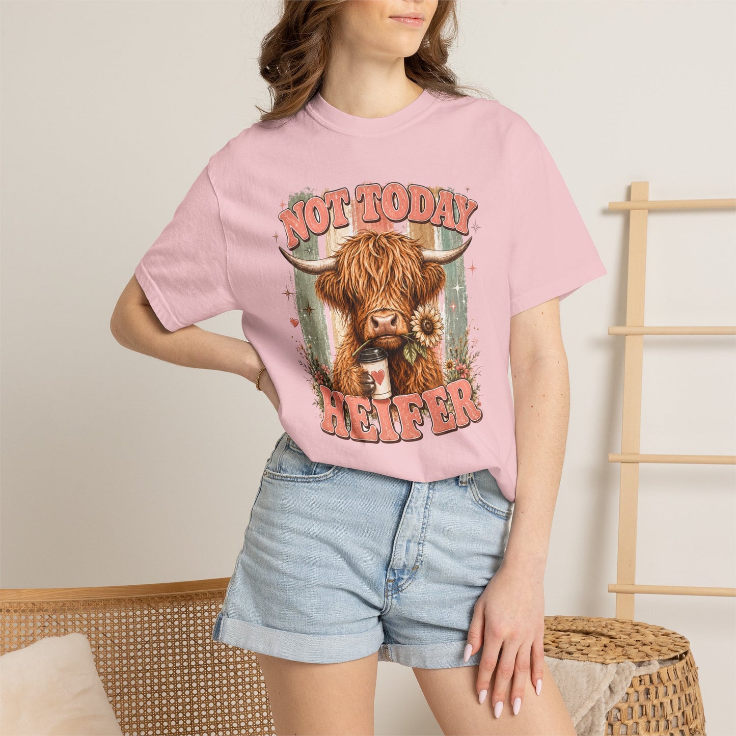 Not Today Heifer T-Shirt — Funny Highland Cow Graphic Tee