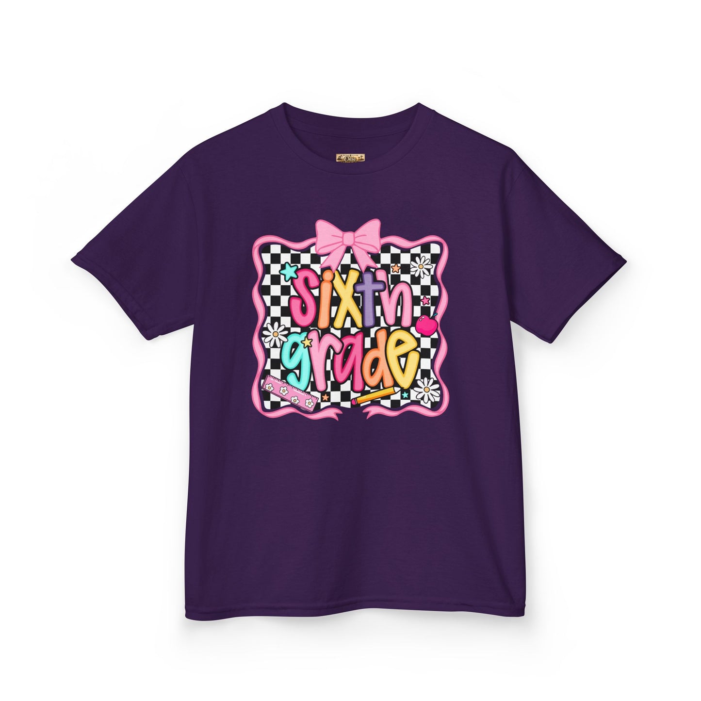 Sixth Grade Kids T‑Shirt - Colorful Checkerboard Back-to-School Tee