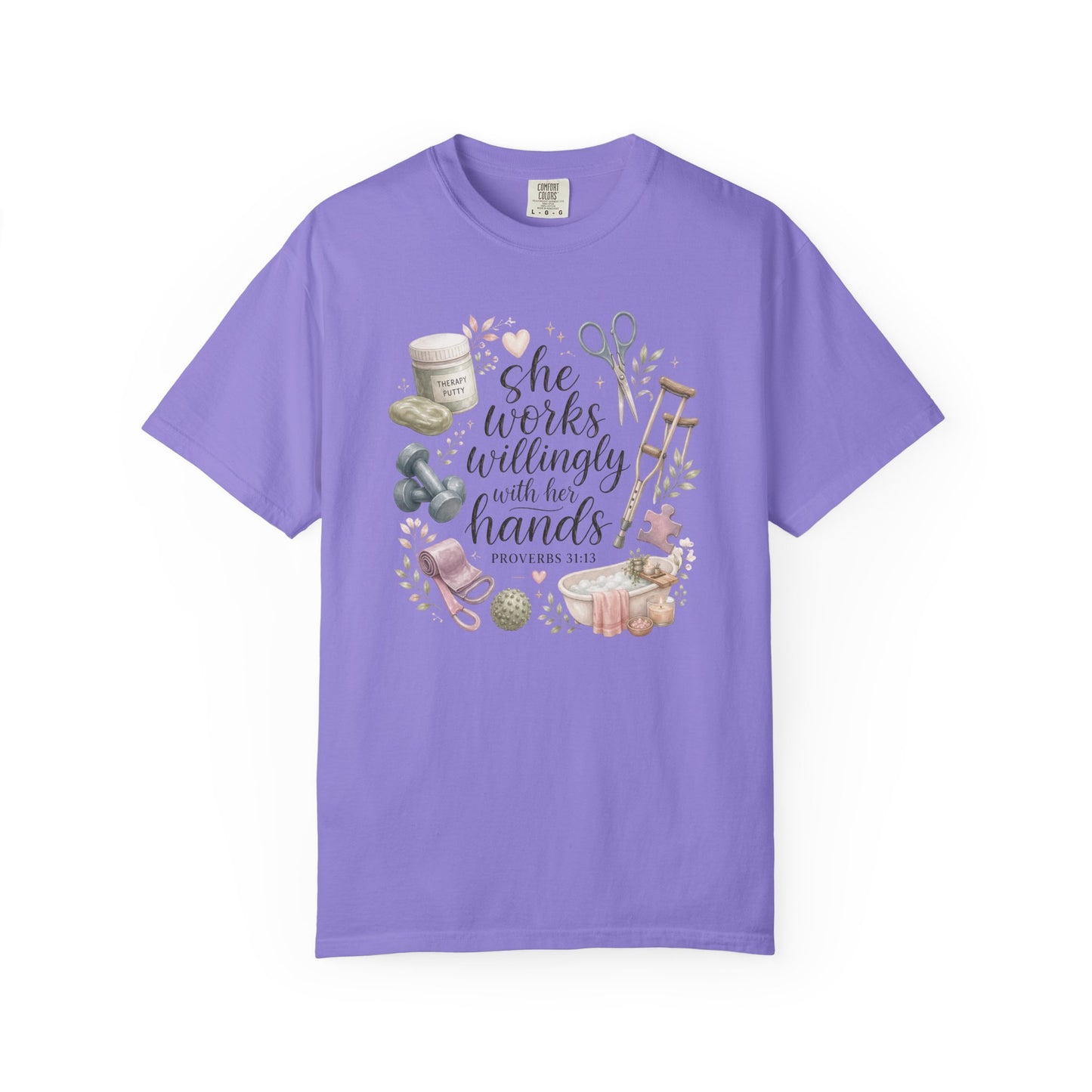 She Works Willingly With Her Hands T-Shirt — Christian Crafting Tee
