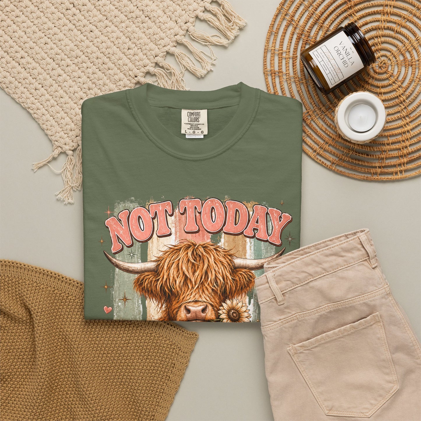 Not Today Heifer T-Shirt — Funny Highland Cow Graphic Tee