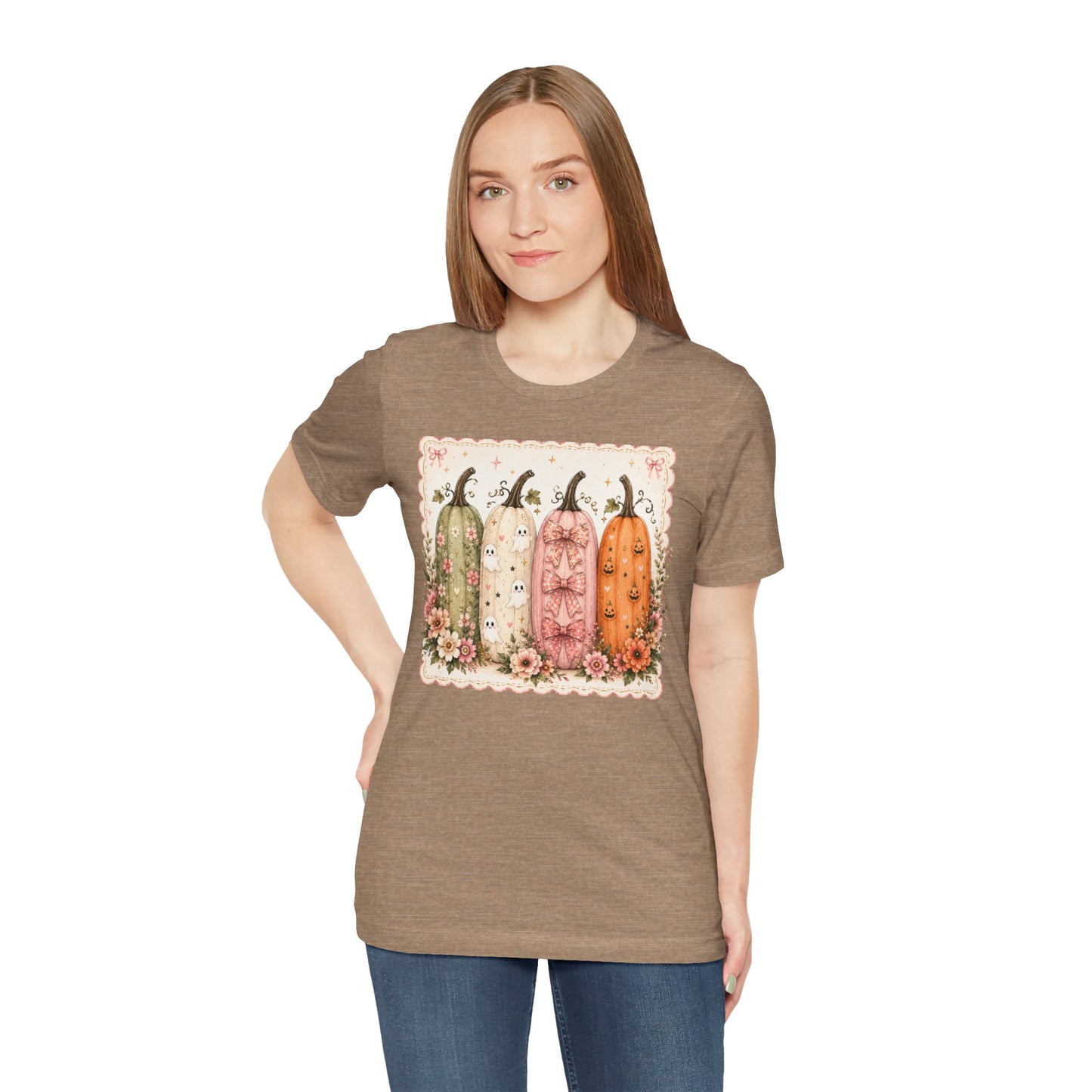 Vintage Floral Pumpkin Tee — Autumn Harvest Graphic T-Shirt