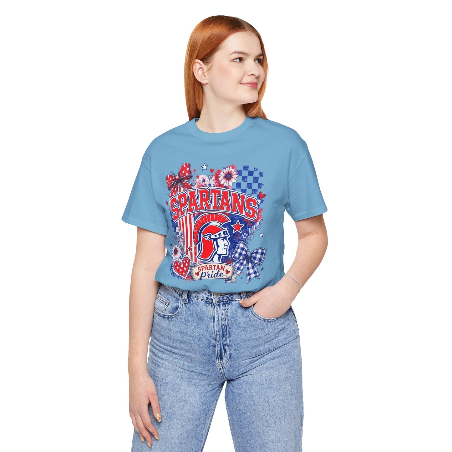 Spartans Pride Graphic Tee — Red, White & Blue School Spirit T-Shirt