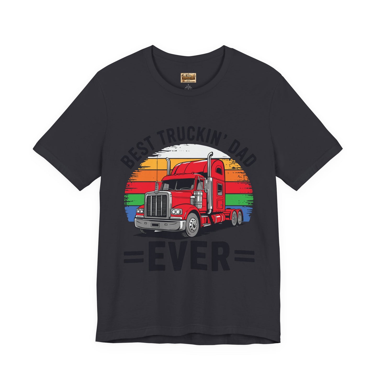Best Truckin' Dad Ever T-Shirt — Vintage Semi Truck Father's Day Tee