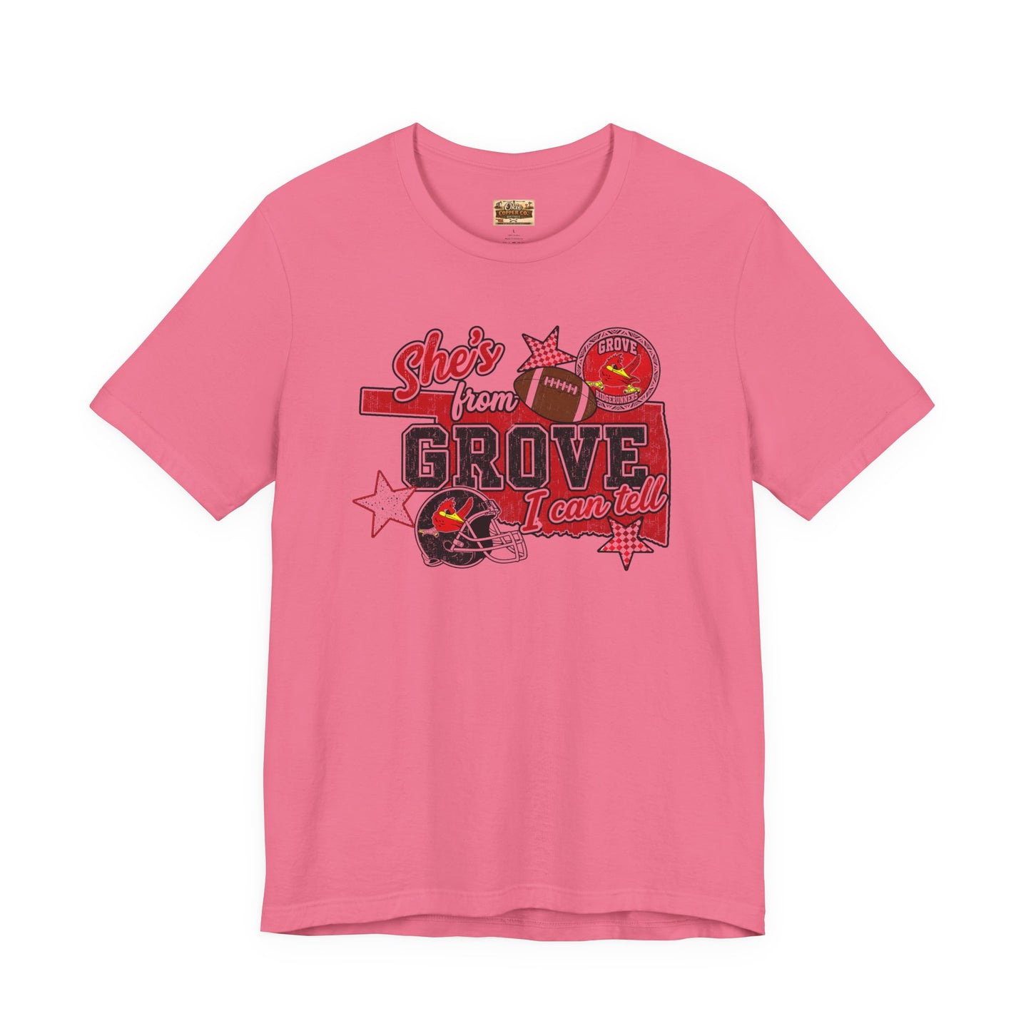 She's From Grove I Can Tell T-Shirt — Grove Football Fan Tee