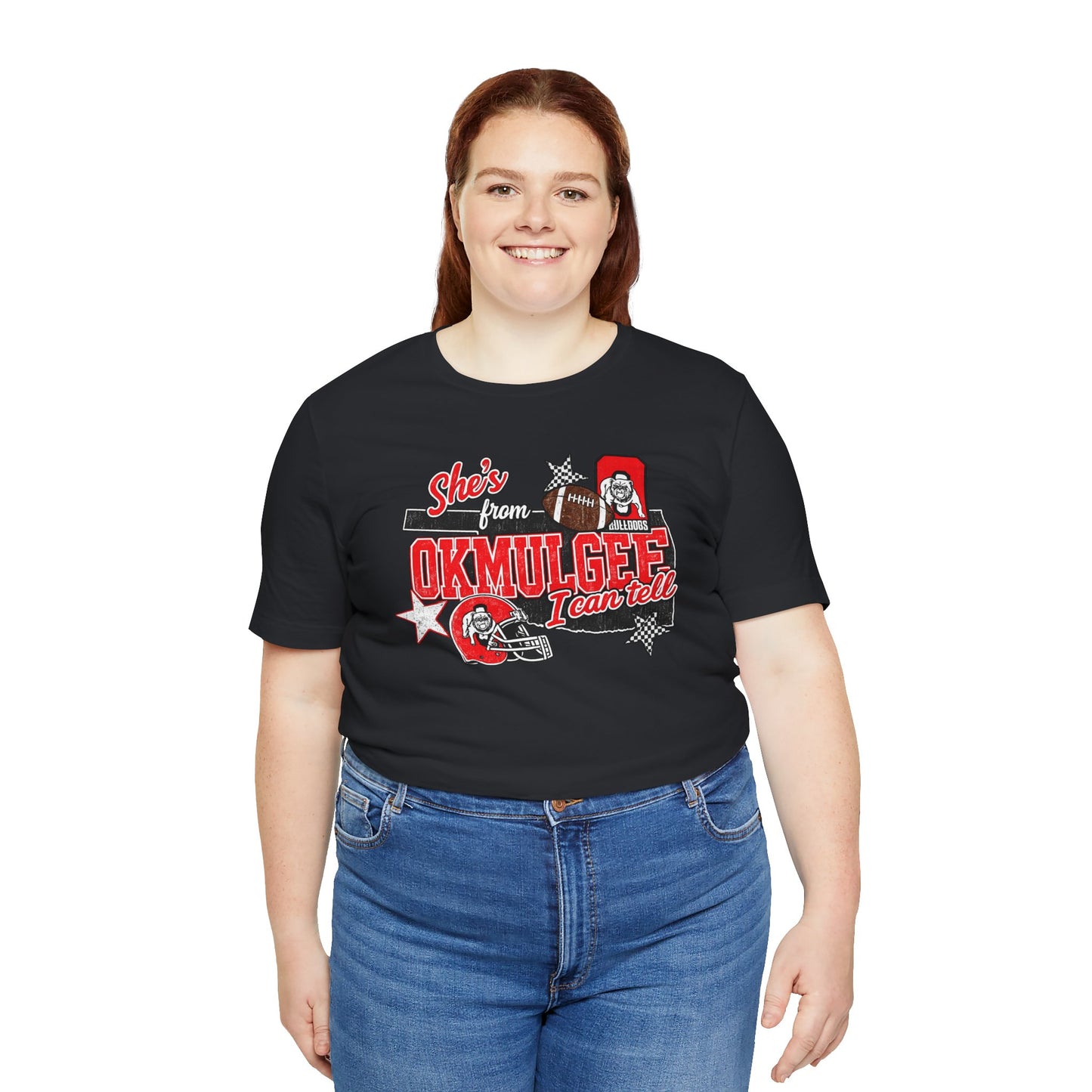 Okmulgee Cardinals Football Tee — She’s From Okmulgee Design