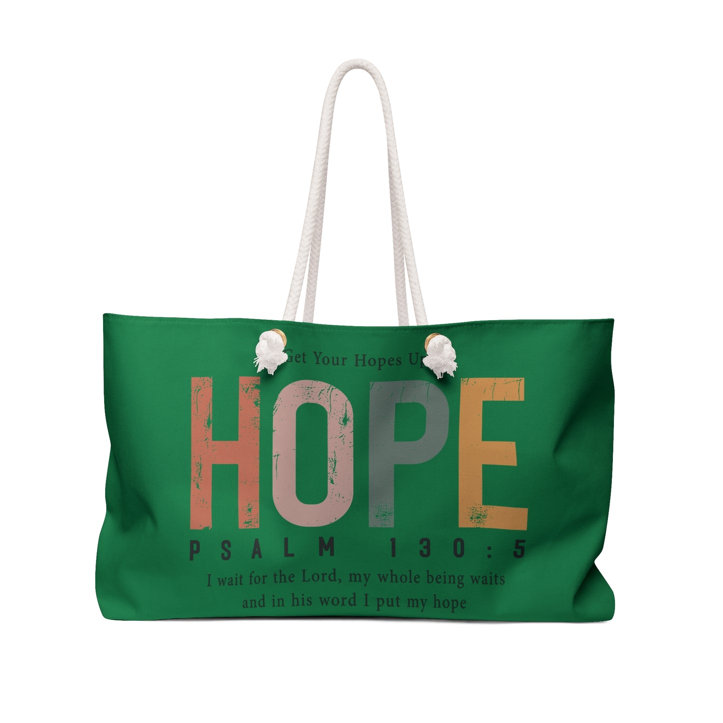 Hope Psalm 130:5 Weekender Bag — Christian Travel Tote