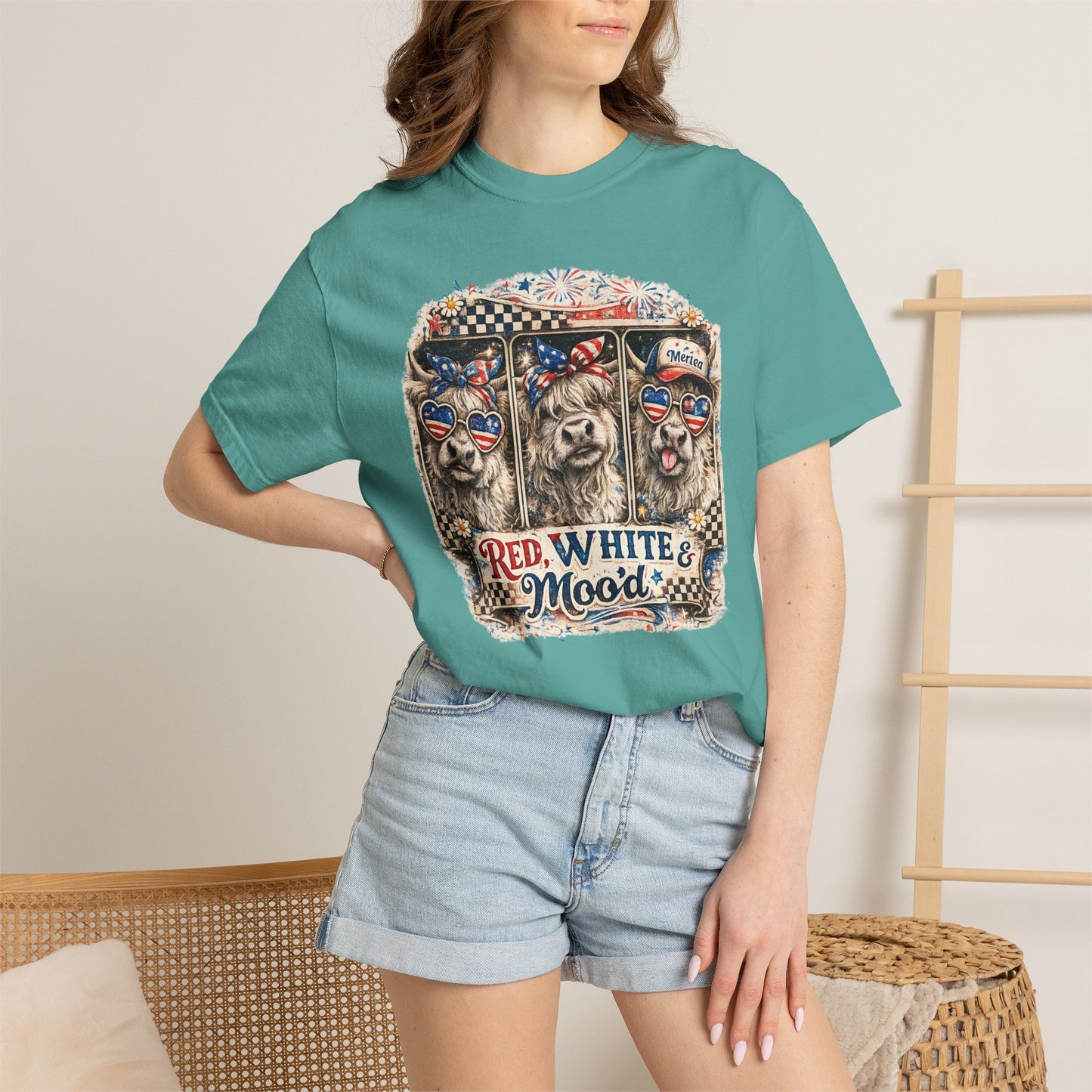 Patriotic Dogs "Red, White & Moo-d" T-Shirt