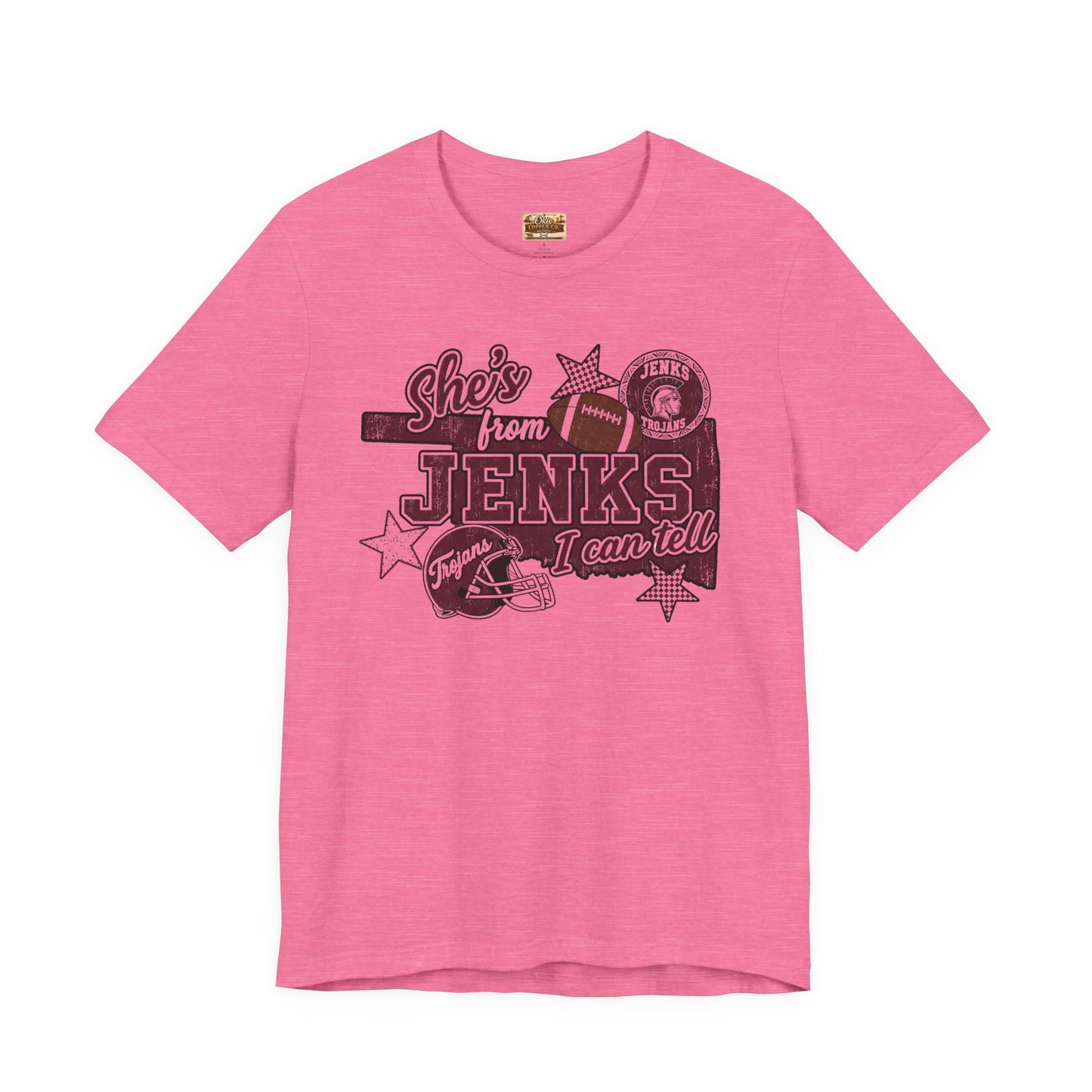 She's from Jenks Tee — Vintage High School Football Graphic T-Shirt