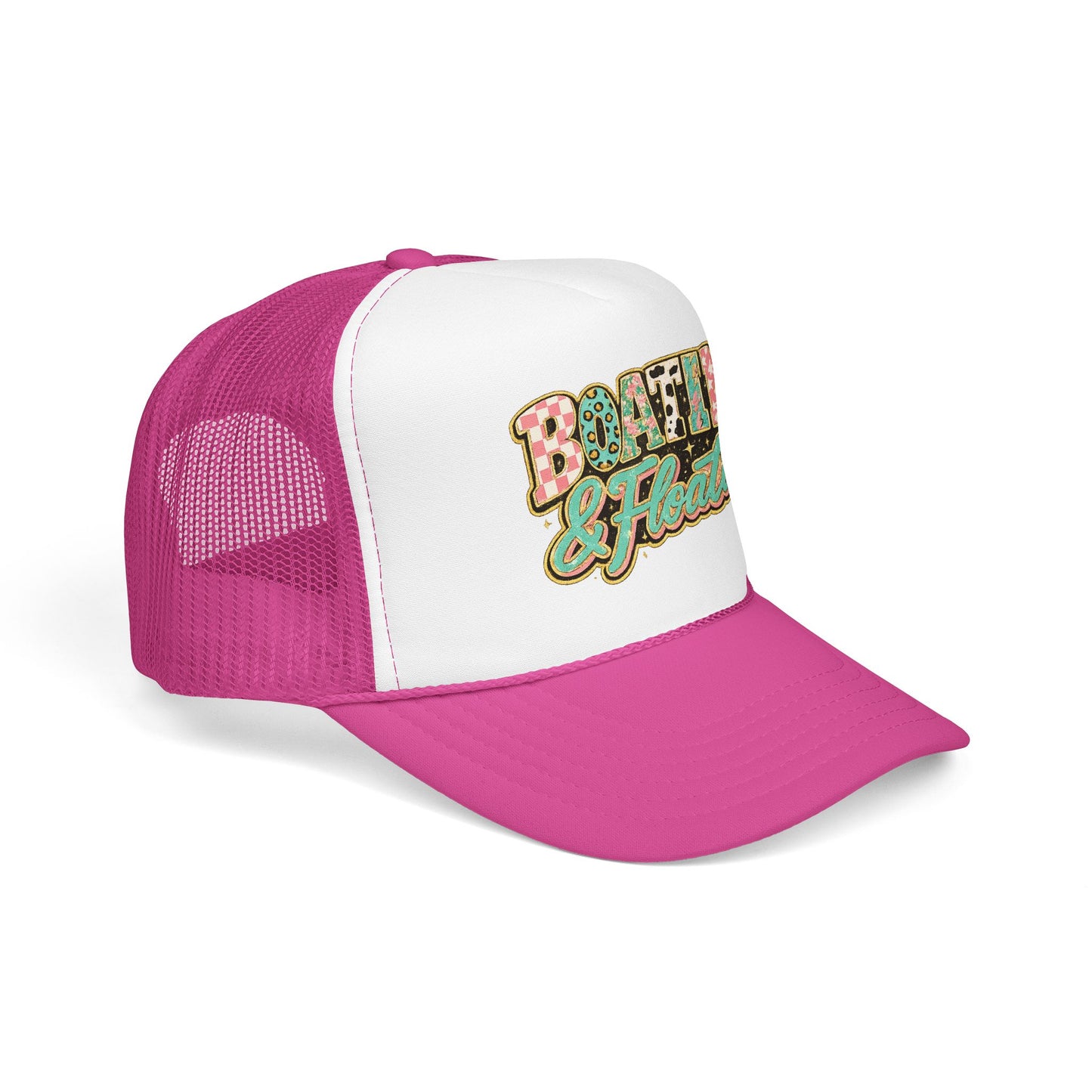 Boatin' & Floatin' Trucker Hat — Retro Floral Pool/Beach Foam Cap