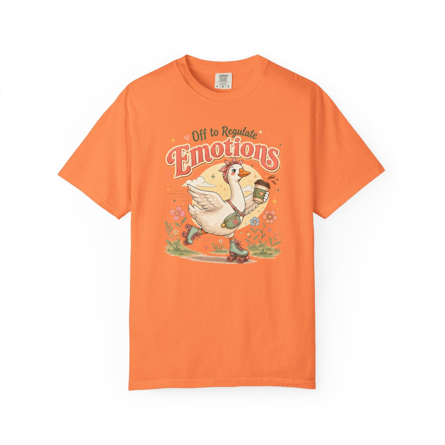 Emotions Duck Graphic T-Shirt — "Off to Regulate" Vintage Coffee Tee