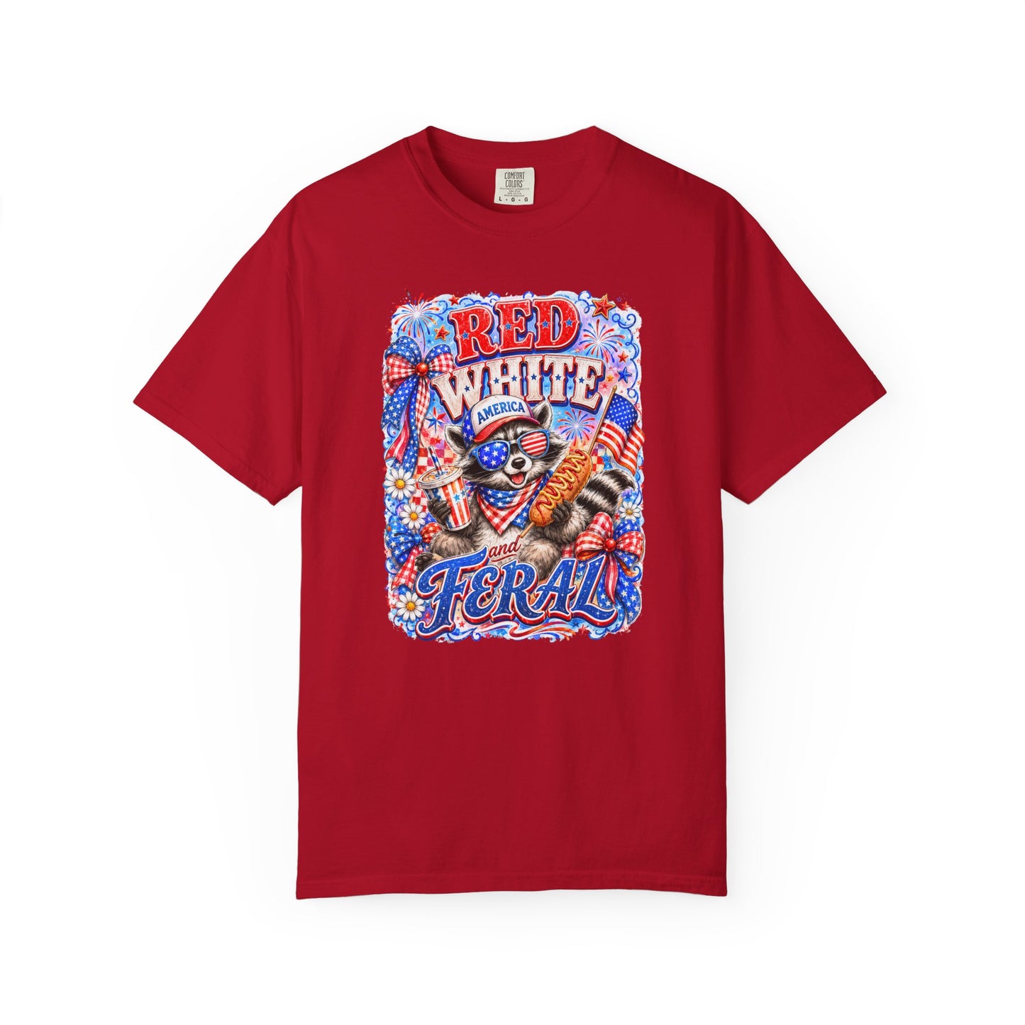 Patriotic "Red White Feral" Graphic T-Shirt