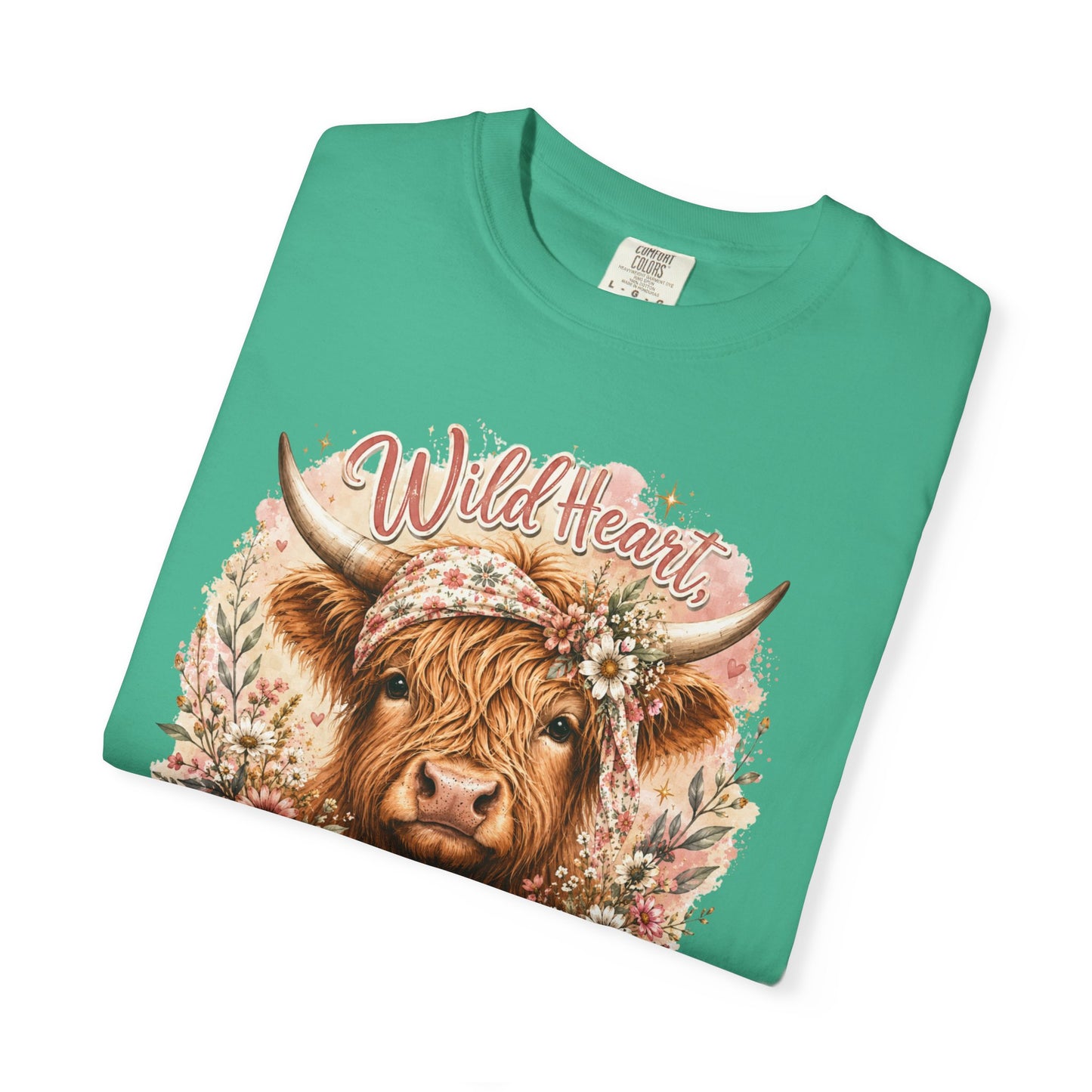 T-Shirt — “Wild Heart, Soft Soul” Highland Cow Graphic Tee