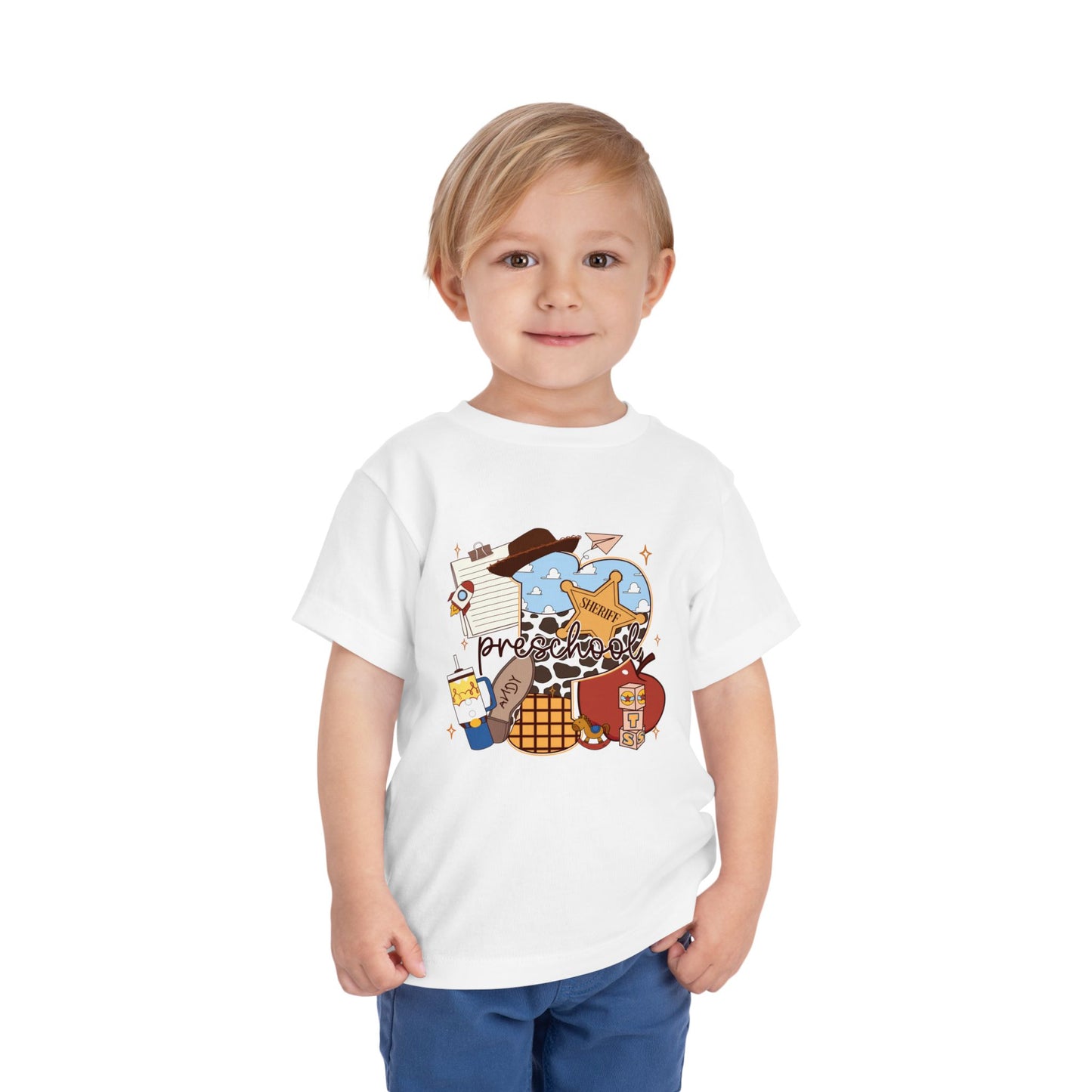 Preschool Adventures Toddler Tee – Cute School Bus, Star & Backpack Graphic Shirt