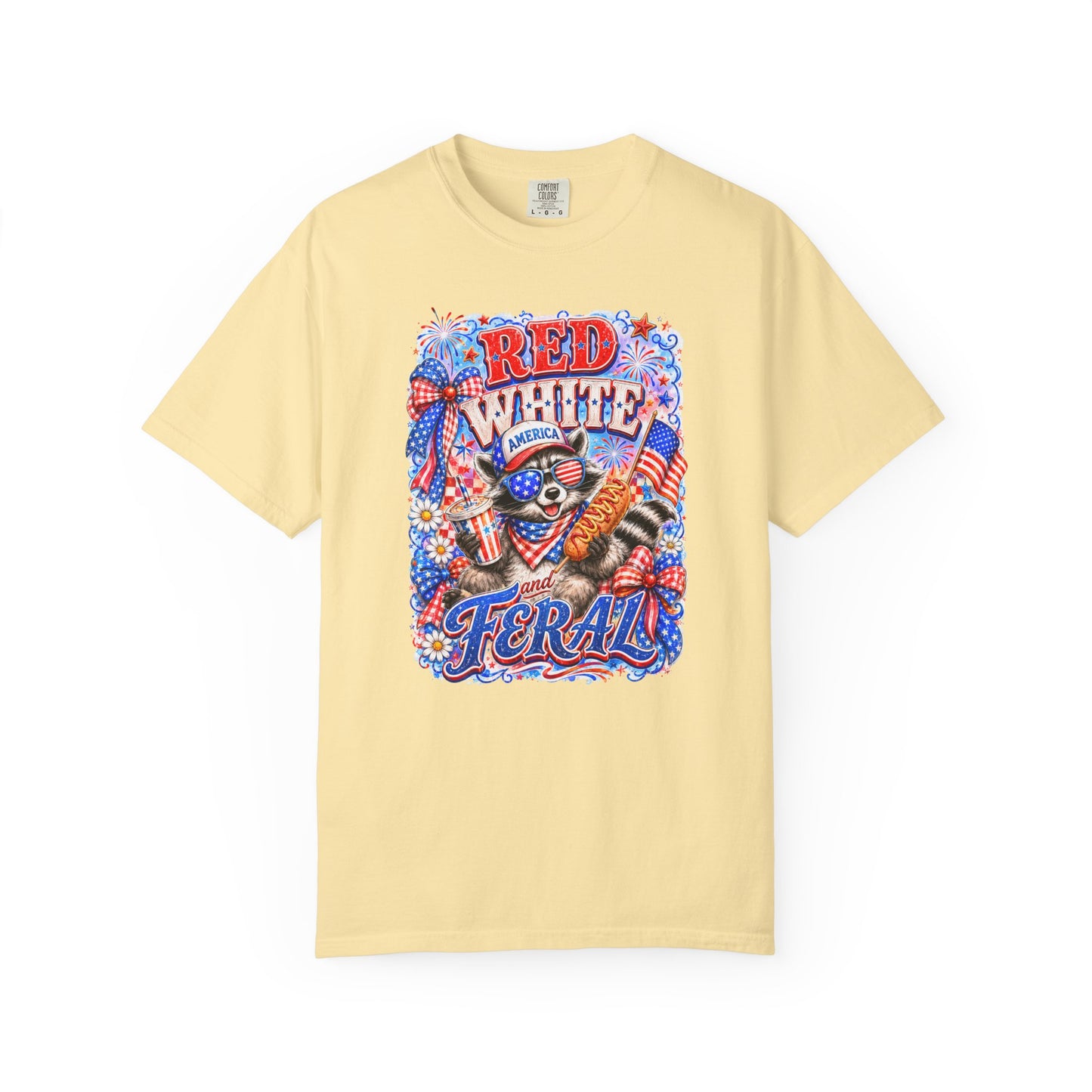 Patriotic "Red White Feral" Graphic T-Shirt