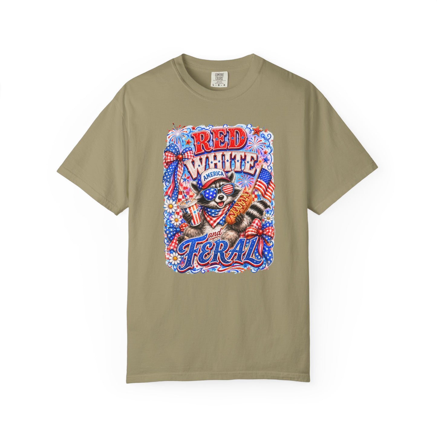 Patriotic "Red White Feral" Graphic T-Shirt