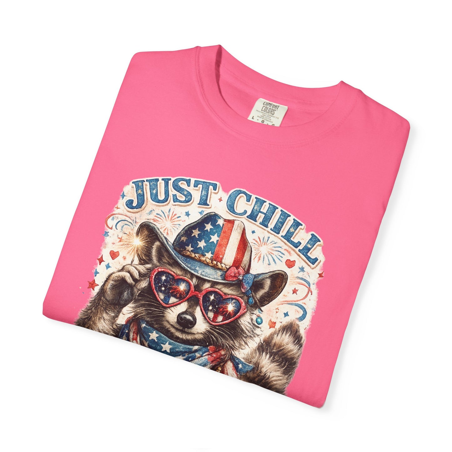 Fourth of July Raccoon T-Shirt — "Just Chill The Fourth Out" Patriotic Tee