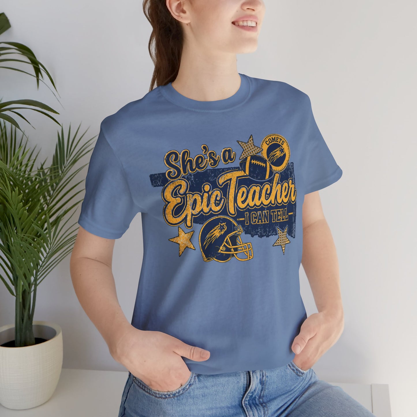 Epic Teacher Football T-Shirt — "She's a Epic Teacher" Coach & School Spirit Tee