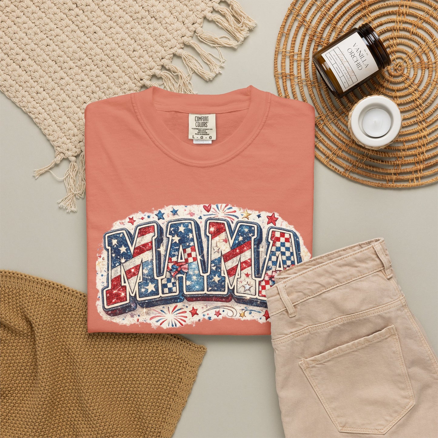 Mama Patriotic T-Shirt — Red White Blue Americana Graphic Tee