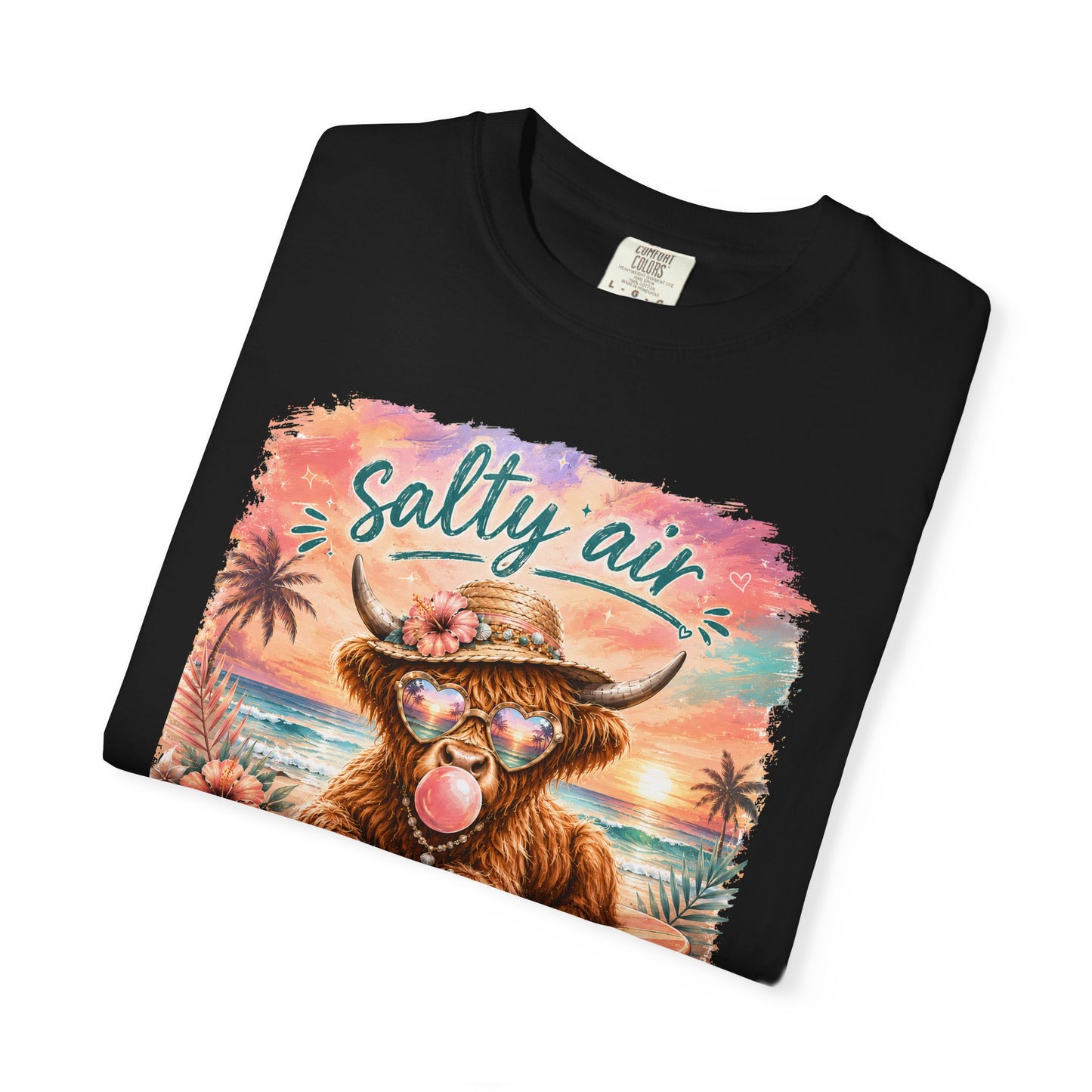 Salty Air "Don't Care" Beach Cow Graphic T-Shirt