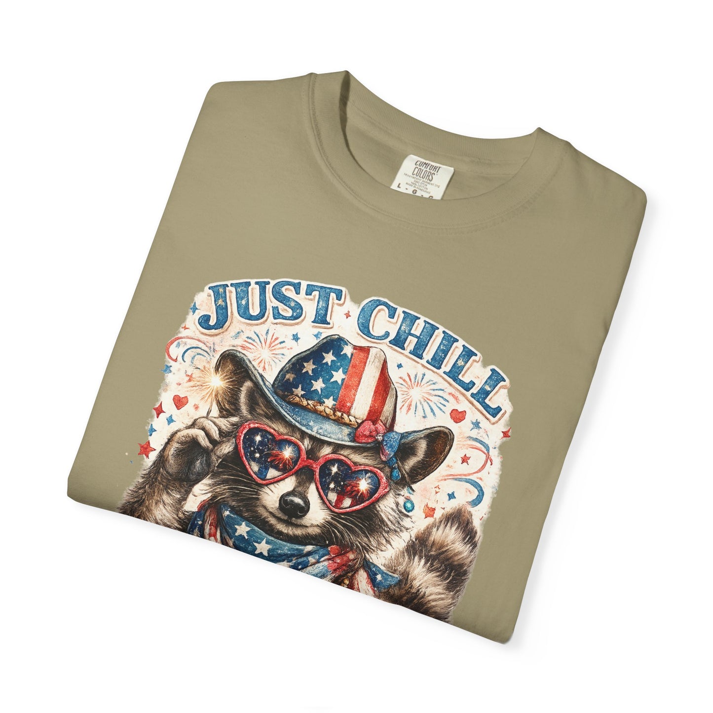 Fourth of July Raccoon T-Shirt — "Just Chill The Fourth Out" Patriotic Tee