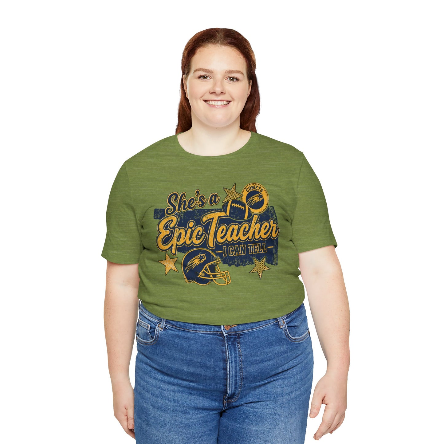 Epic Teacher Football T-Shirt — "She's a Epic Teacher" Coach & School Spirit Tee