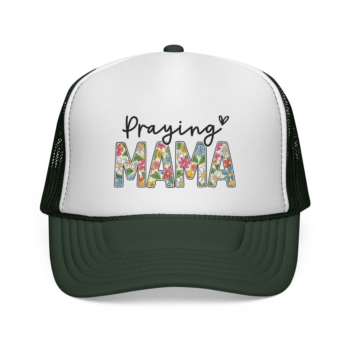 Praying Mama Trucker Hat — Floral ‘Praying Mama’ Mesh Cap for Moms