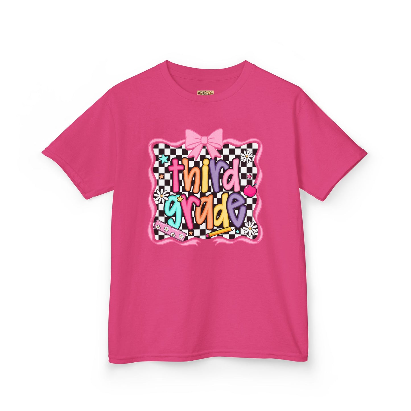 Third Grade Kids T-Shirt — Colorful Back-to-School Tee with Bow