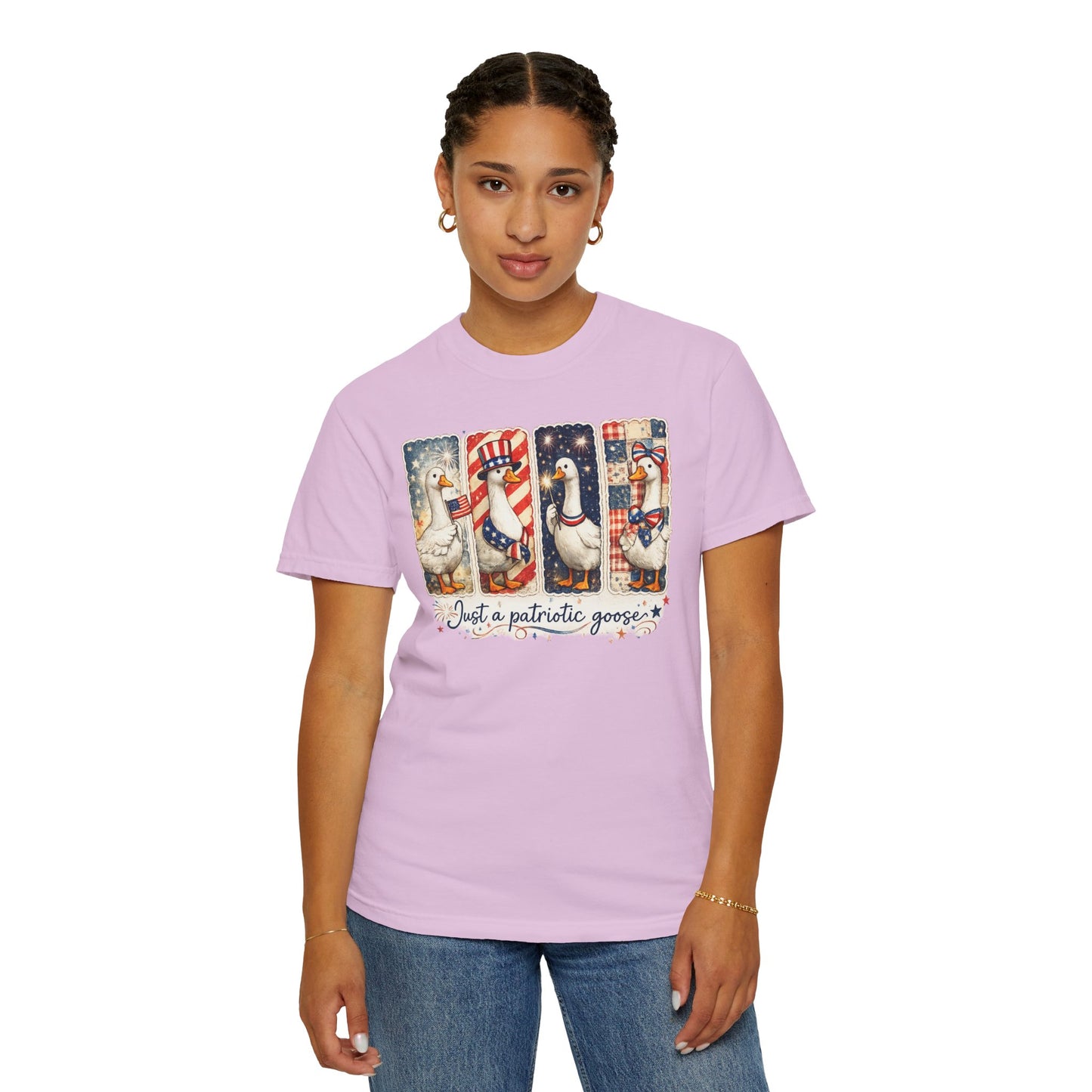 Patriotic Goose T-Shirt — "Just a patriotic goose" Americana Tee
