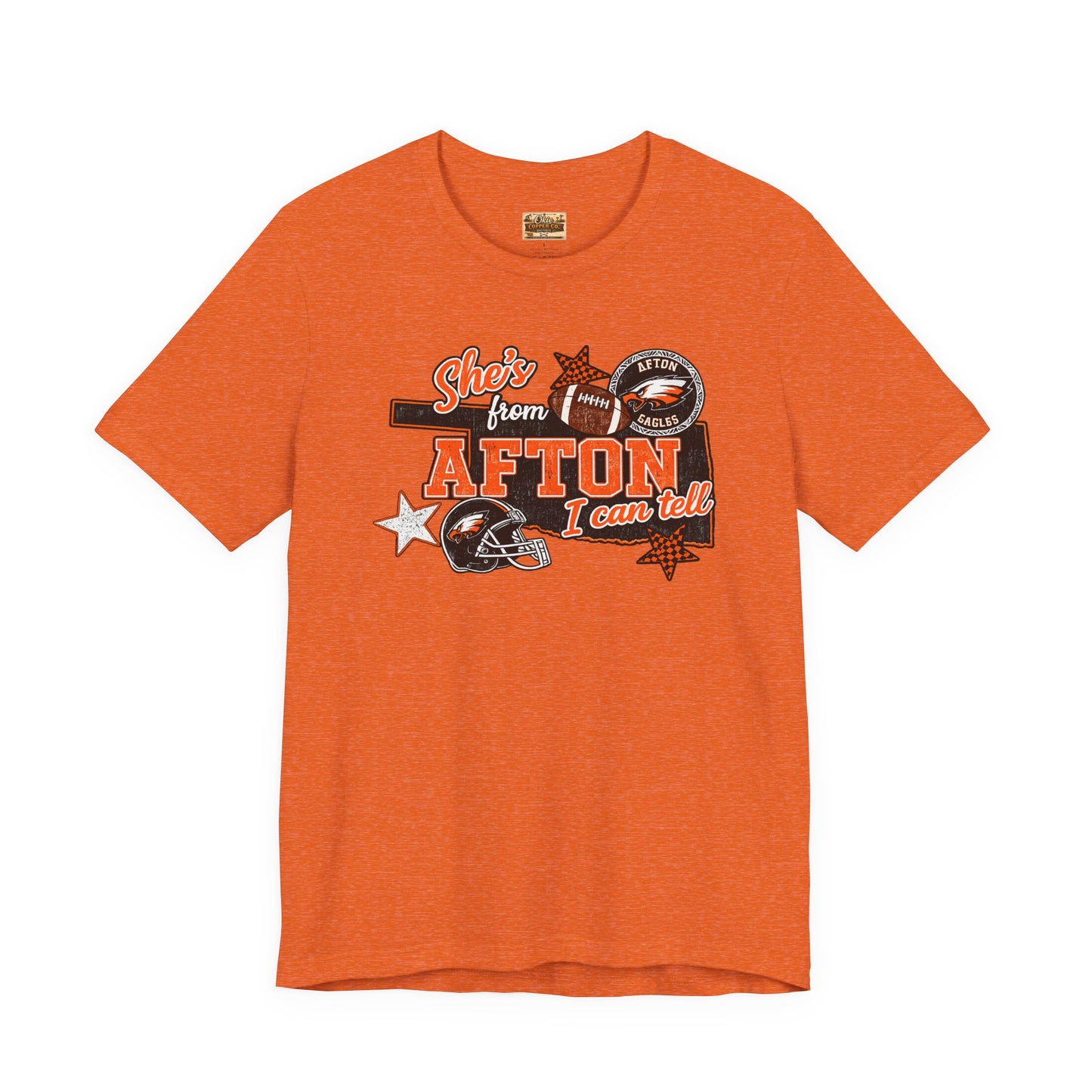 Afton Football Town Retro Graphic Tee — "Shes from Afton I can too"
