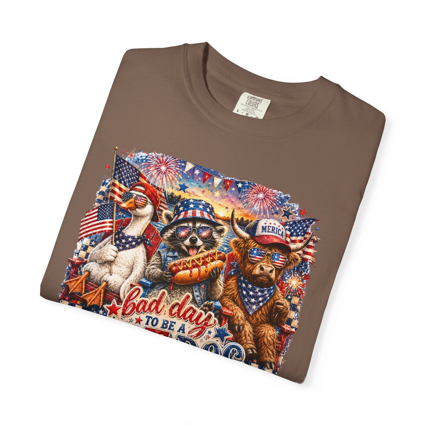 Patriotic 'Born to Be a Hot Dog' Graphic T-Shirt
