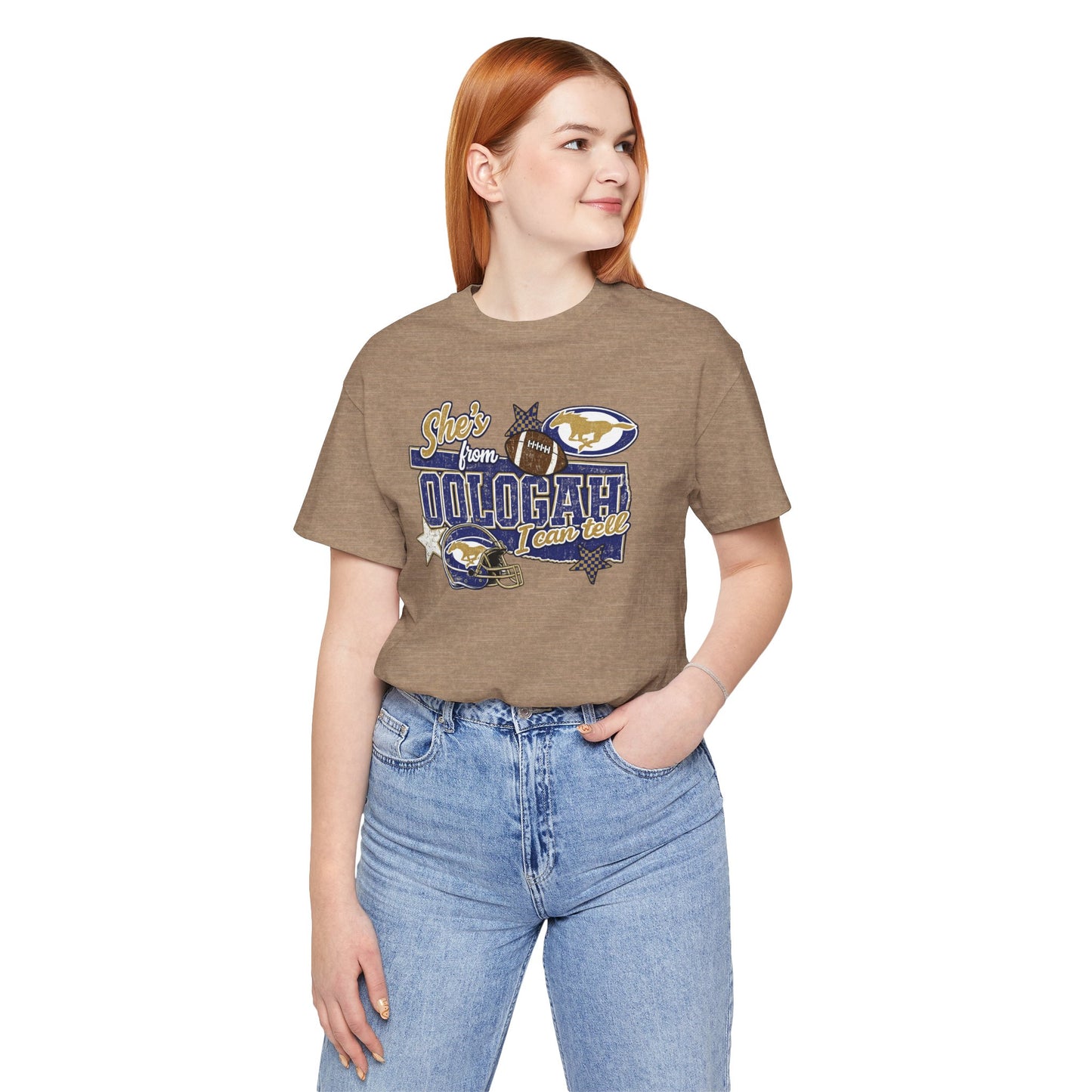 Oologah Team Tee — "Stay from Oologah Teamster" Vintage Football Graphic T-Shirt
