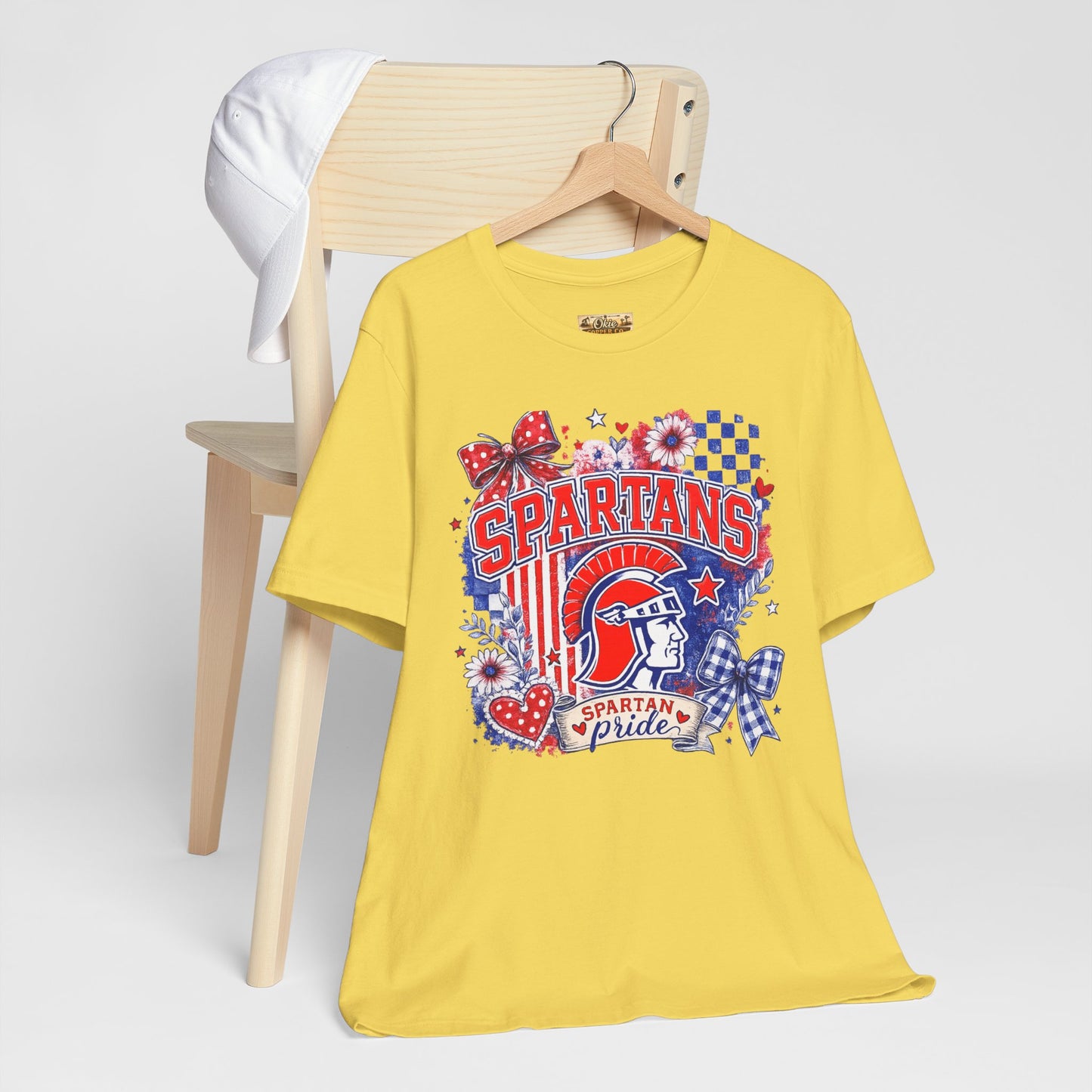 Spartans Pride Graphic Tee — Red, White & Blue School Spirit T-Shirt