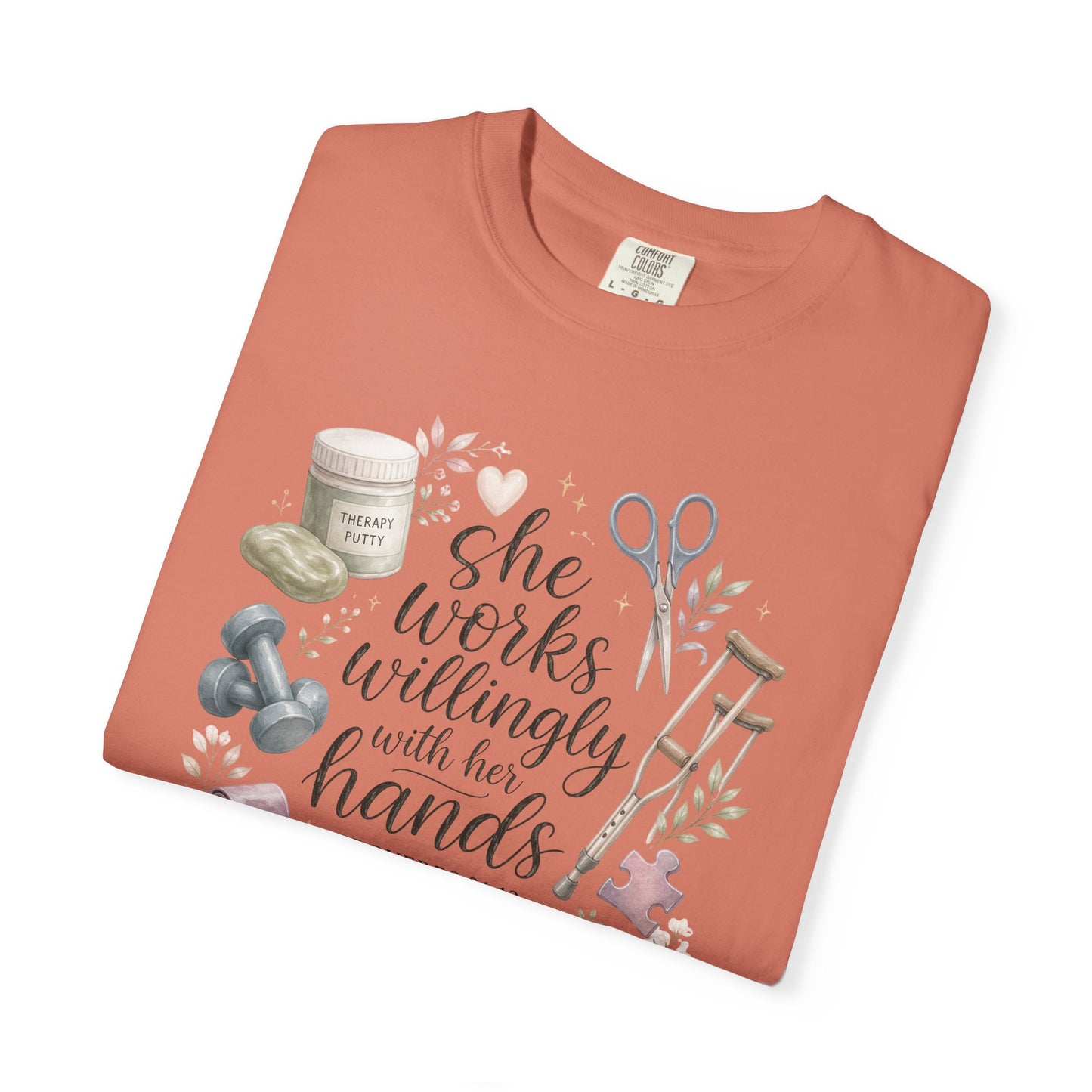 She Works Willingly With Her Hands T-Shirt — Christian Crafting Tee
