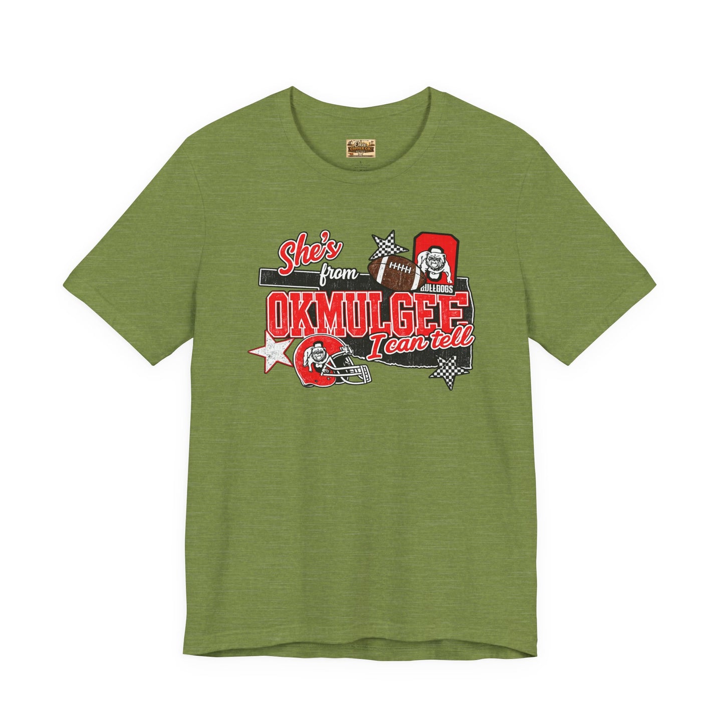 Okmulgee Cardinals Football Tee — She’s From Okmulgee Design