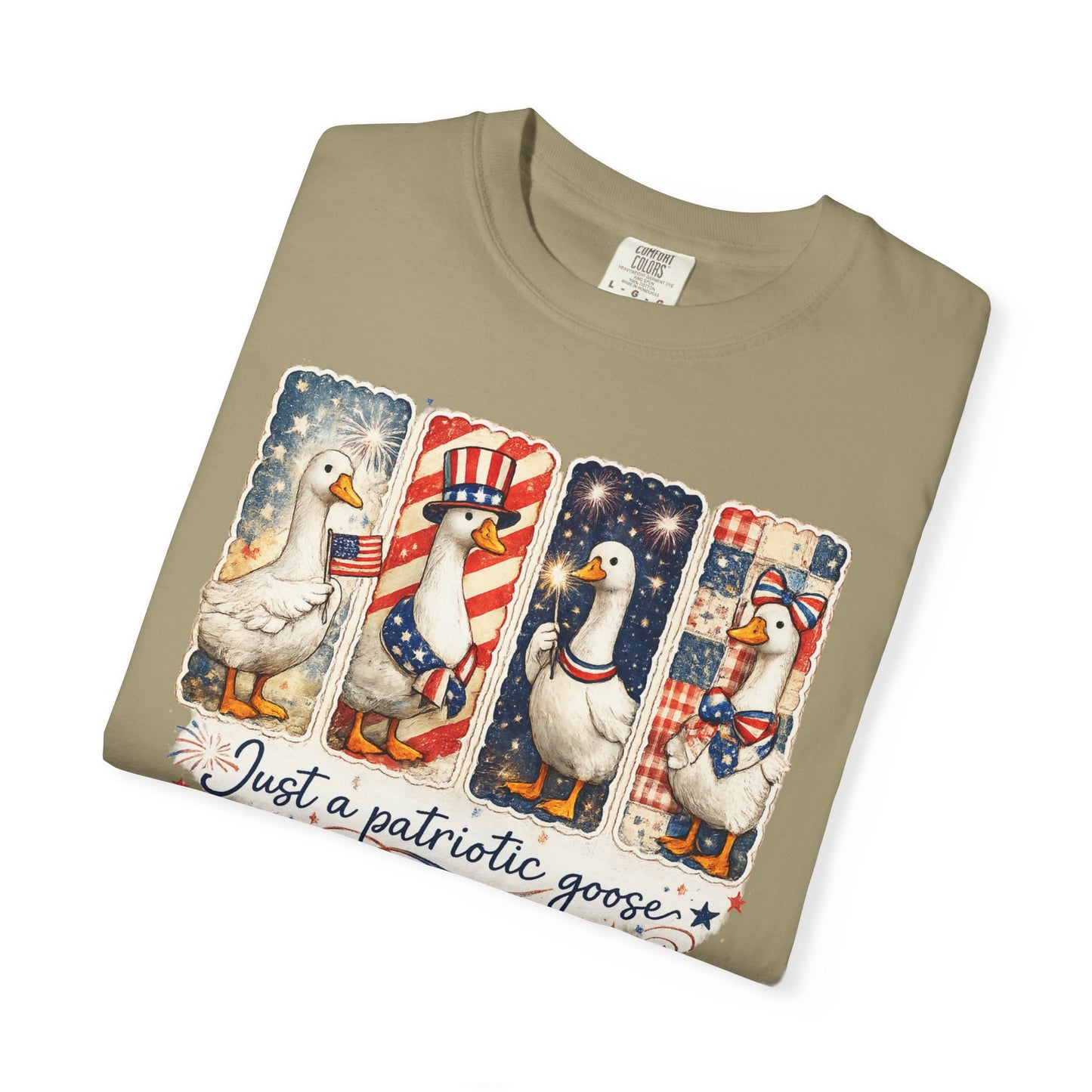Patriotic Goose T-Shirt — "Just a patriotic goose" Americana Tee