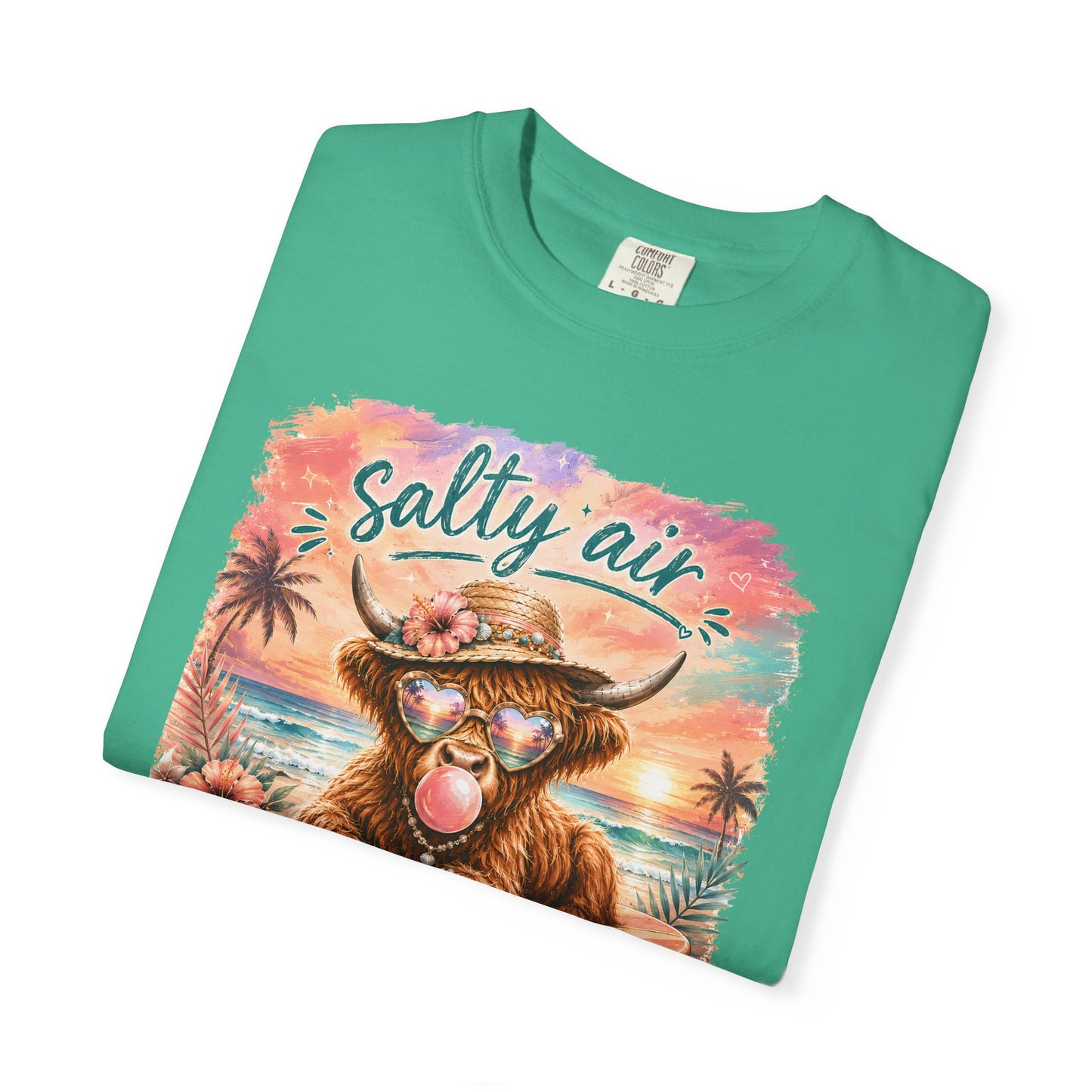 Salty Air "Don't Care" Beach Cow Graphic T-Shirt