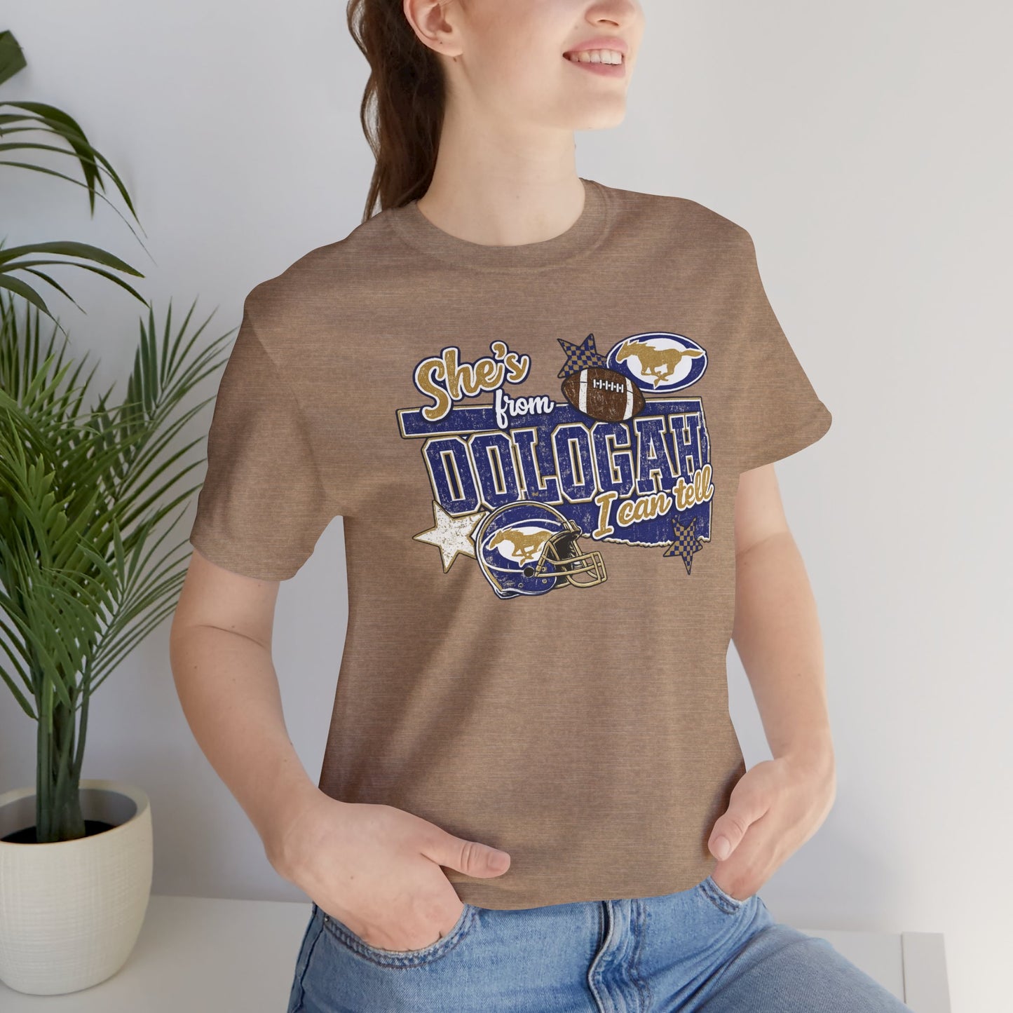 Oologah Team Tee — "Stay from Oologah Teamster" Vintage Football Graphic T-Shirt