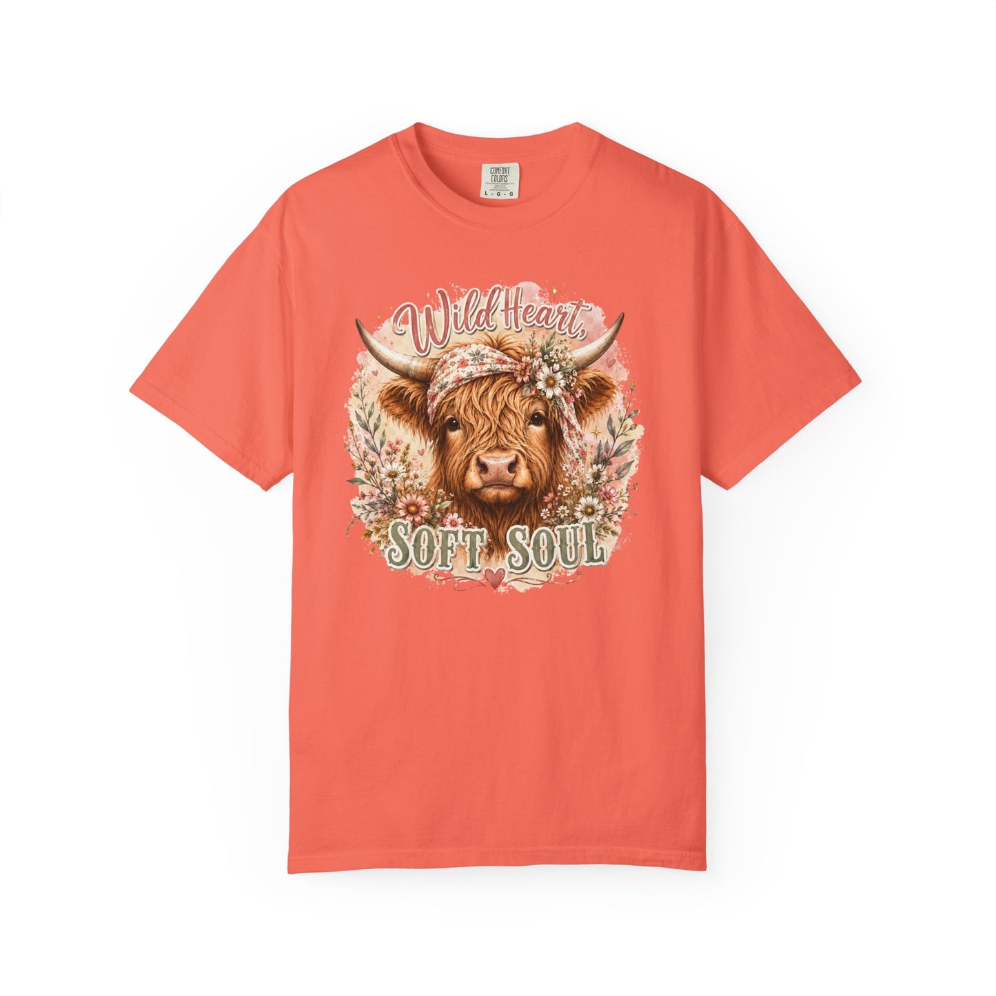 T-Shirt — “Wild Heart, Soft Soul” Highland Cow Graphic Tee