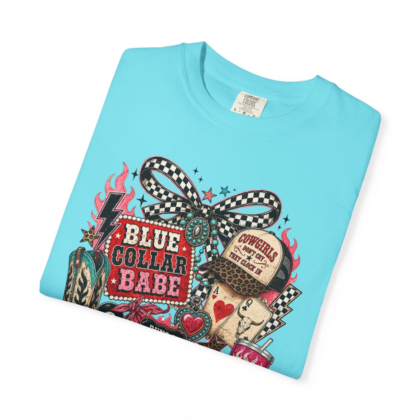 Blue Collar Babe T-Shirt — Retro Cowgirl Graphic Tee
