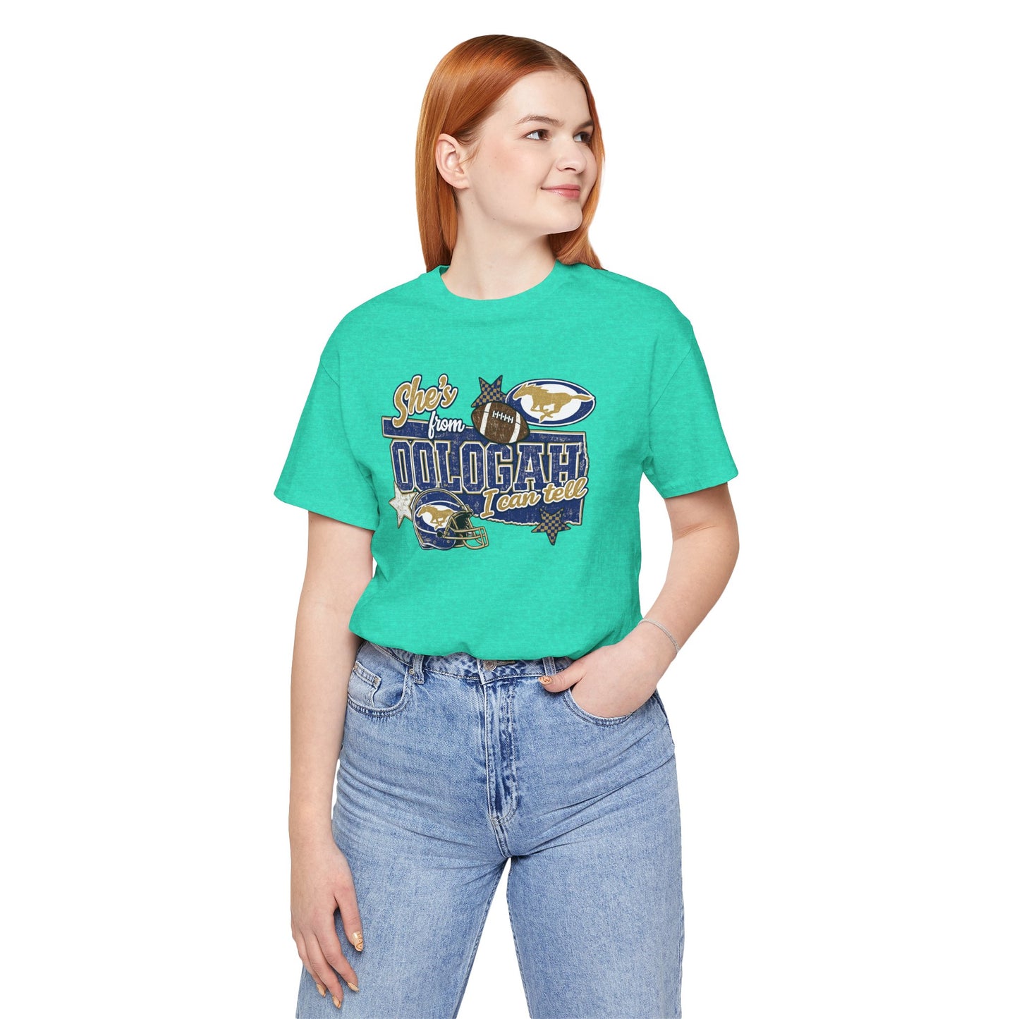 Oologah Team Tee — "Stay from Oologah Teamster" Vintage Football Graphic T-Shirt