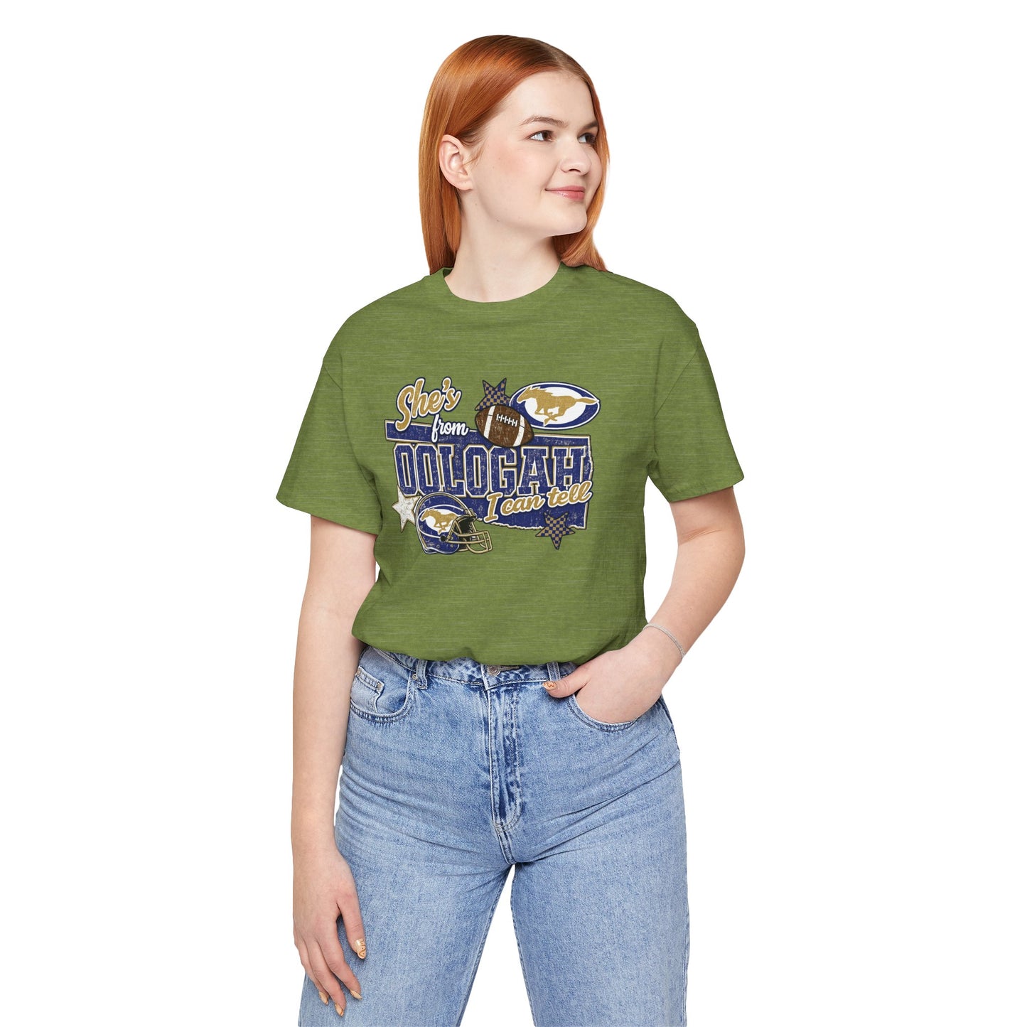 Oologah Team Tee — "Stay from Oologah Teamster" Vintage Football Graphic T-Shirt